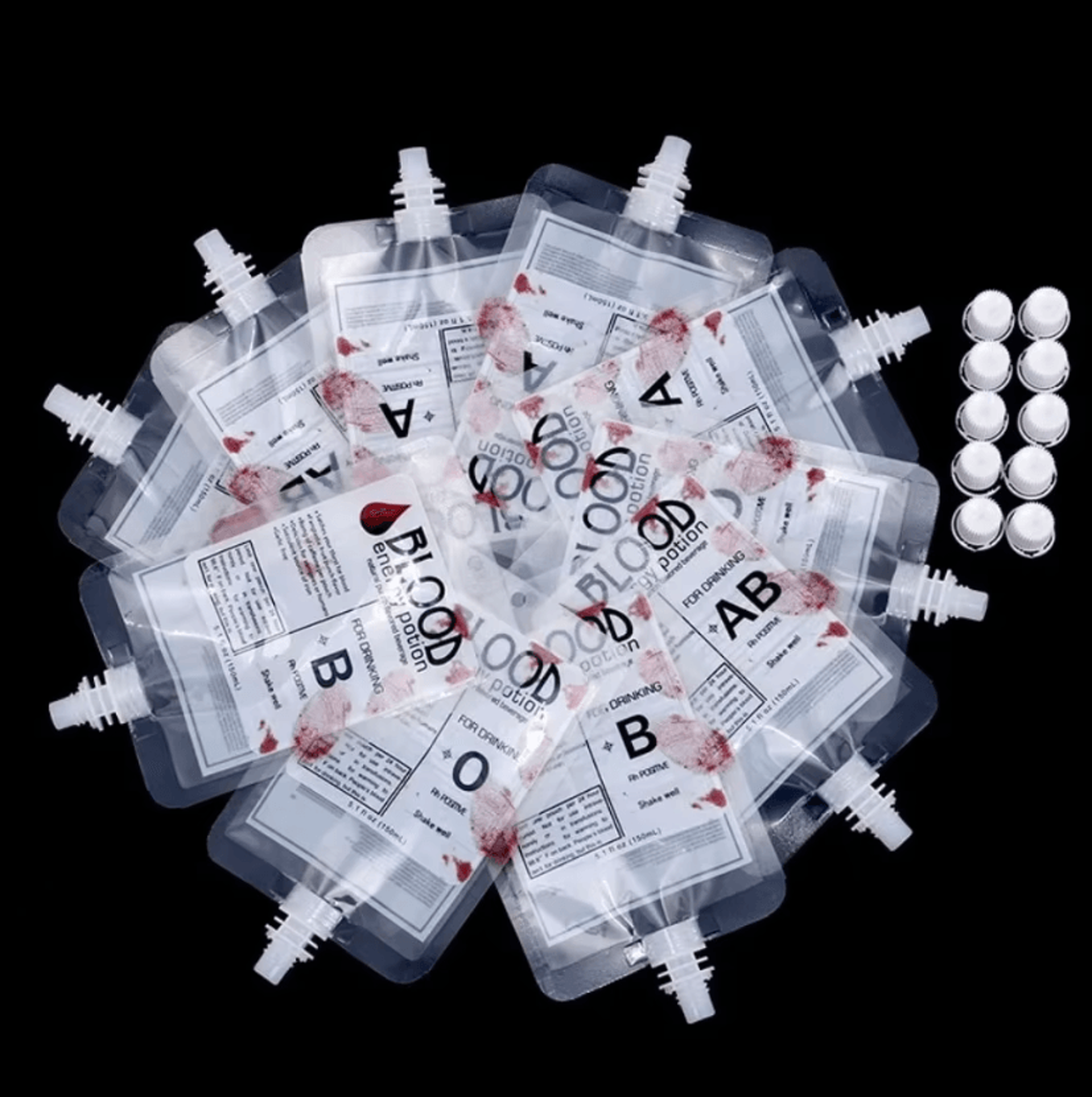 10PCS Vampire Blood Bag Drink Pouches Halloween Party Beverage Containers 0