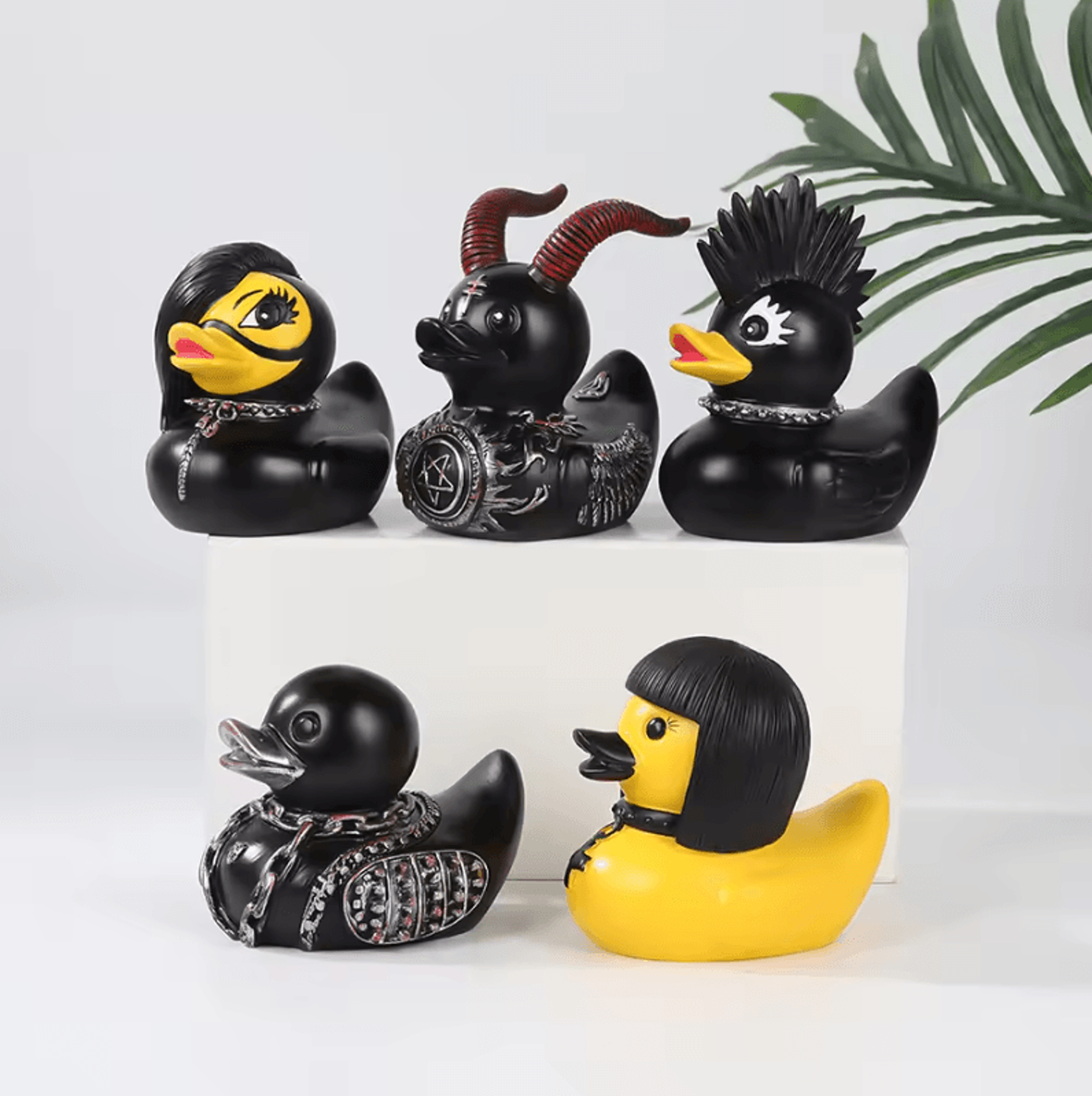 Dark Gothic Duck Sculpture  Gothic Duck Statue Resin Collectible For Alternative Home Decor 0