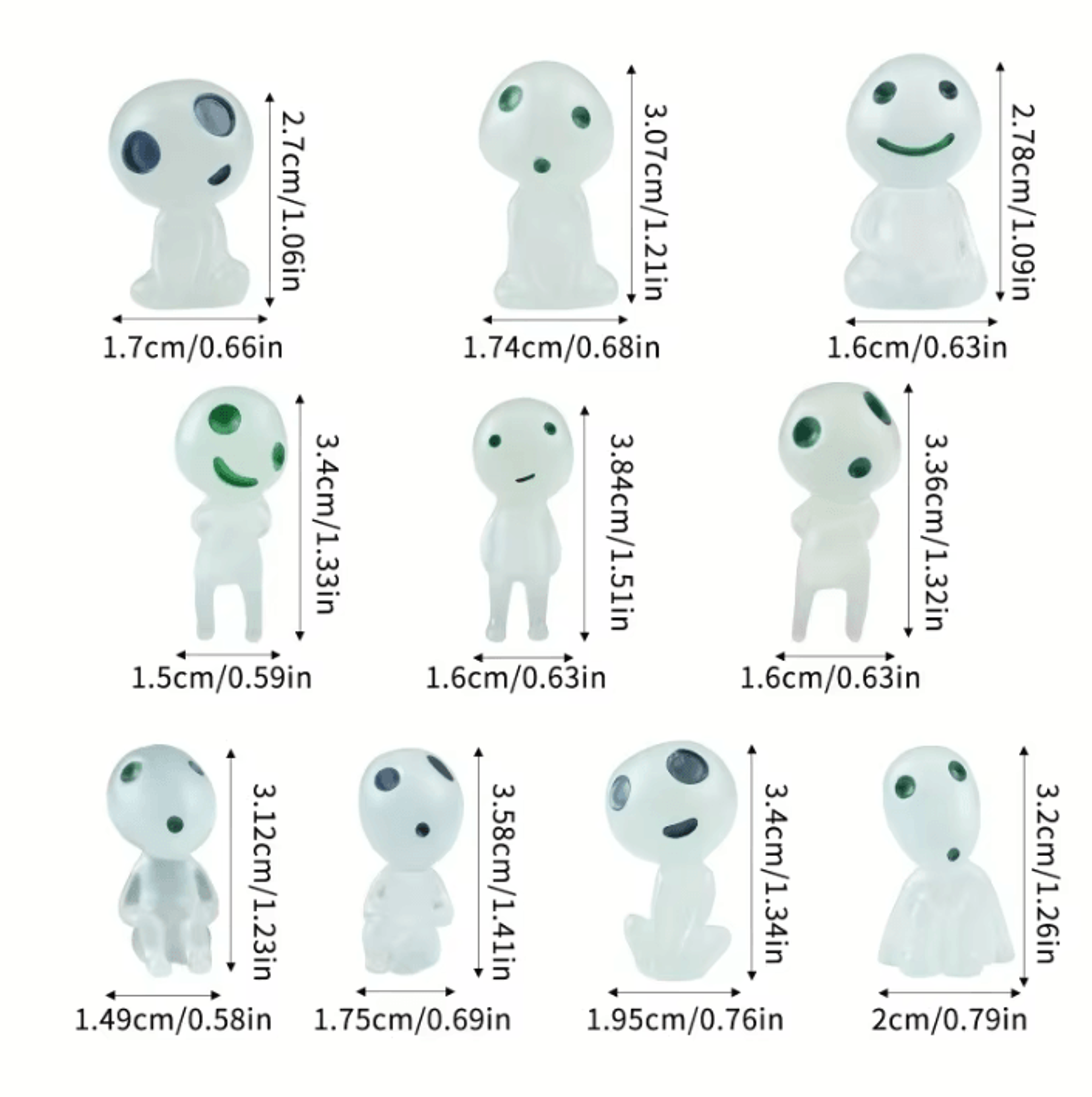 10PCS Luminous Resin Ghost Figures  Mini Resin Ghosts For Halloween Terrariums  Aquarium Decor 2