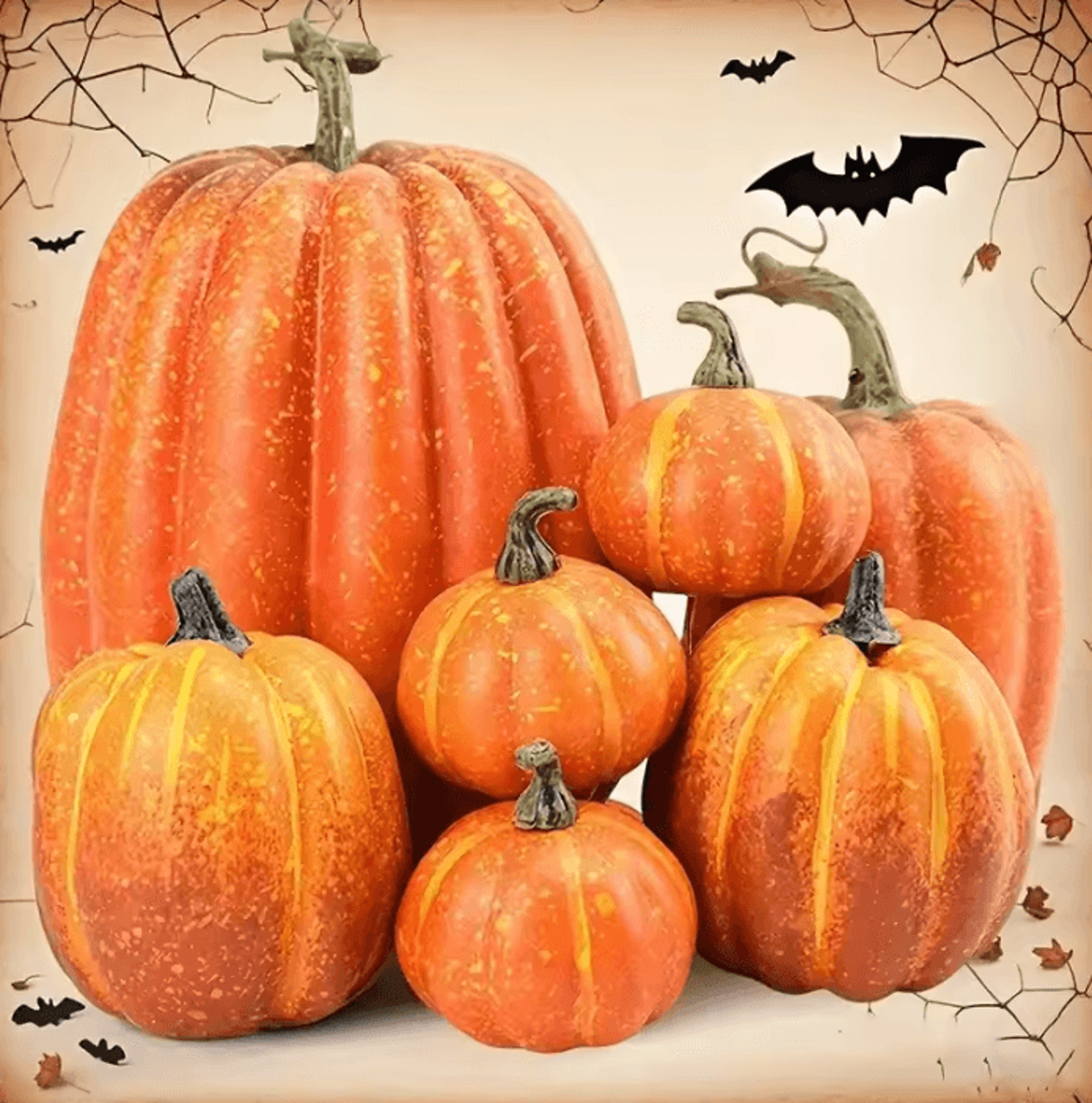 7PCS Artificial Pumpkin Set  Artificial Pumpkins For Halloween Harvest  Autumn Table Decor 0