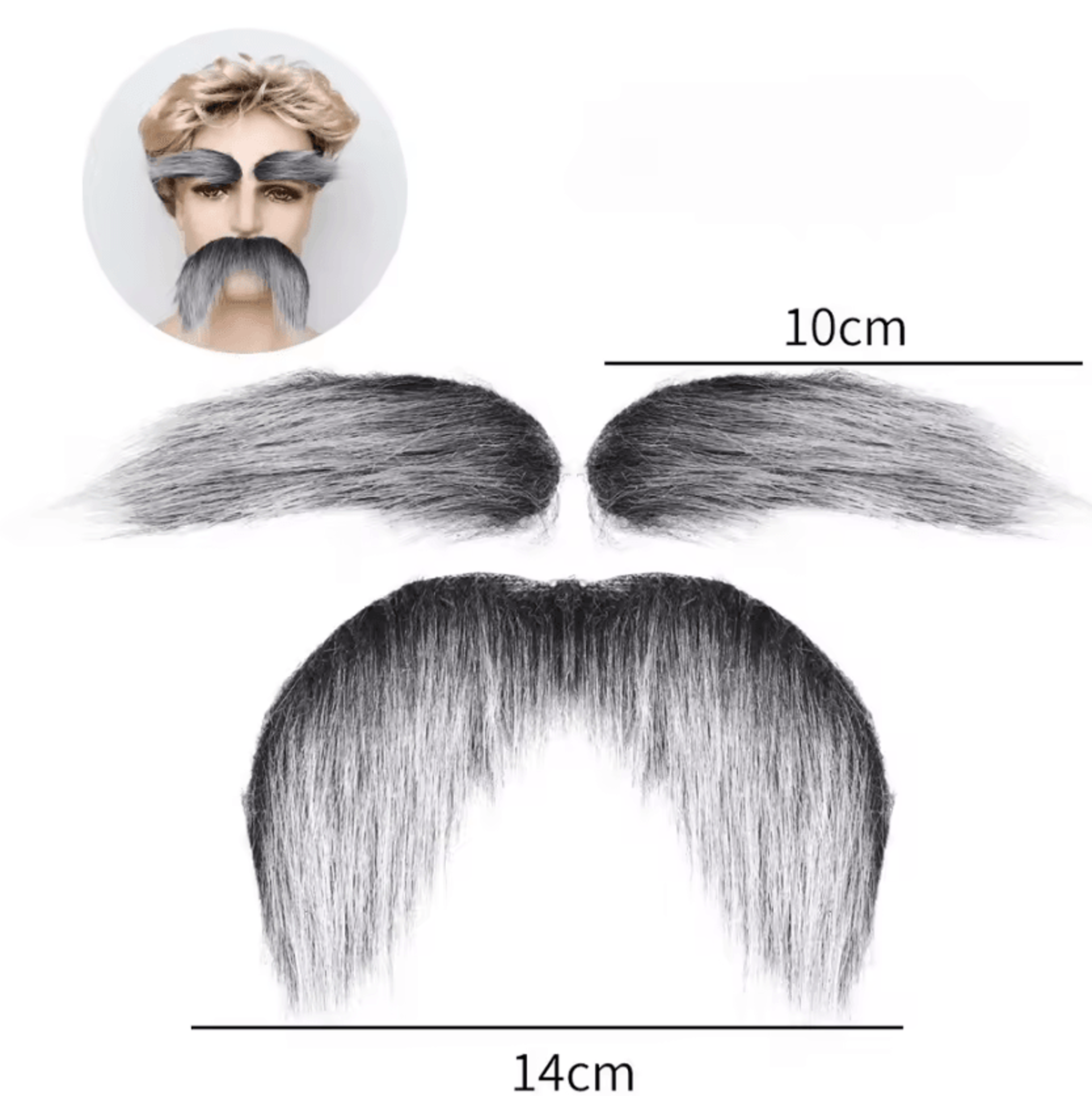 SelfAdhesive Fake Mustache  Eyebrow Set  Fake Mustache Beard Kit For Cosplay Costumes  Parties 1