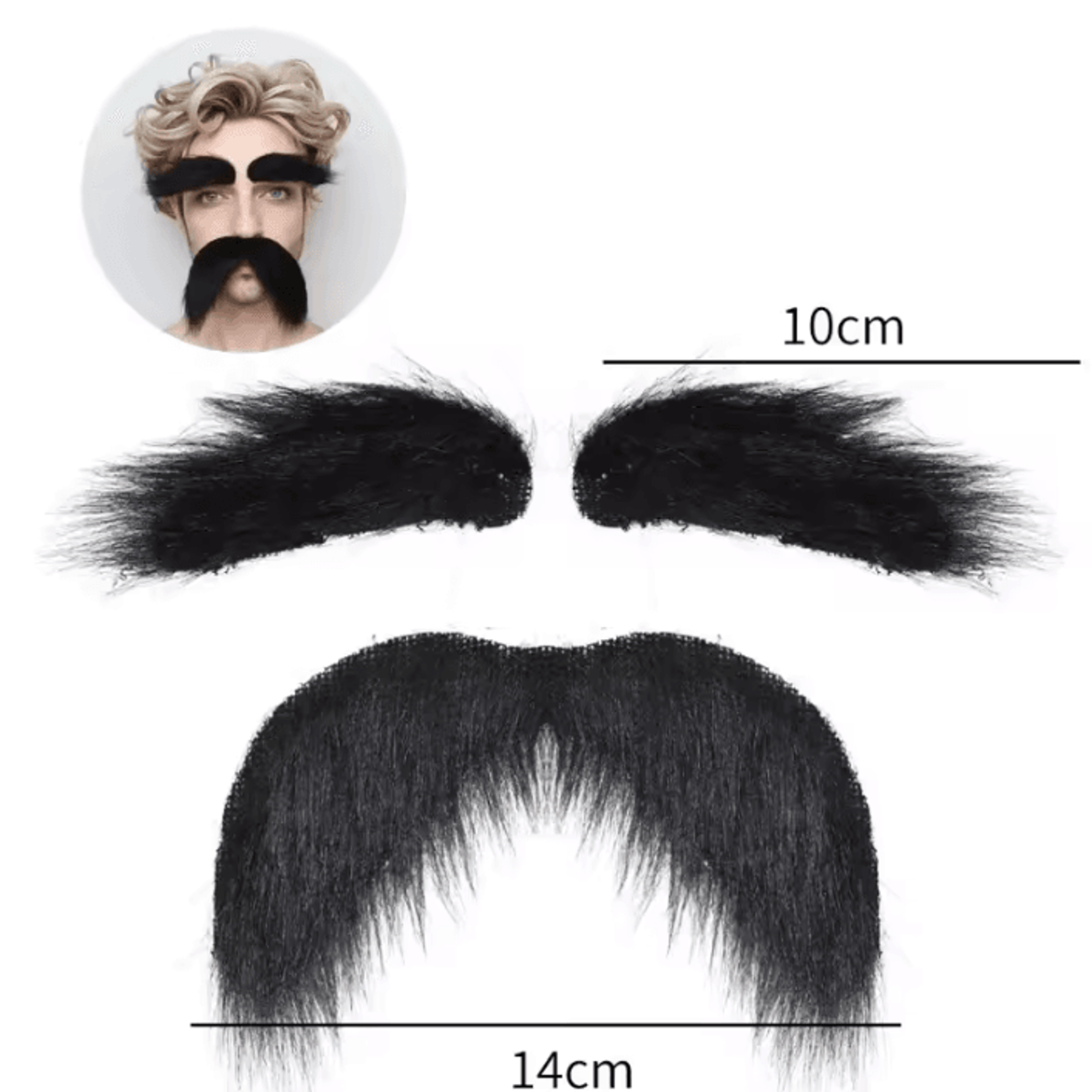 SelfAdhesive Fake Mustache  Eyebrow Set  Fake Mustache Beard Kit For Cosplay Costumes  Parties 2