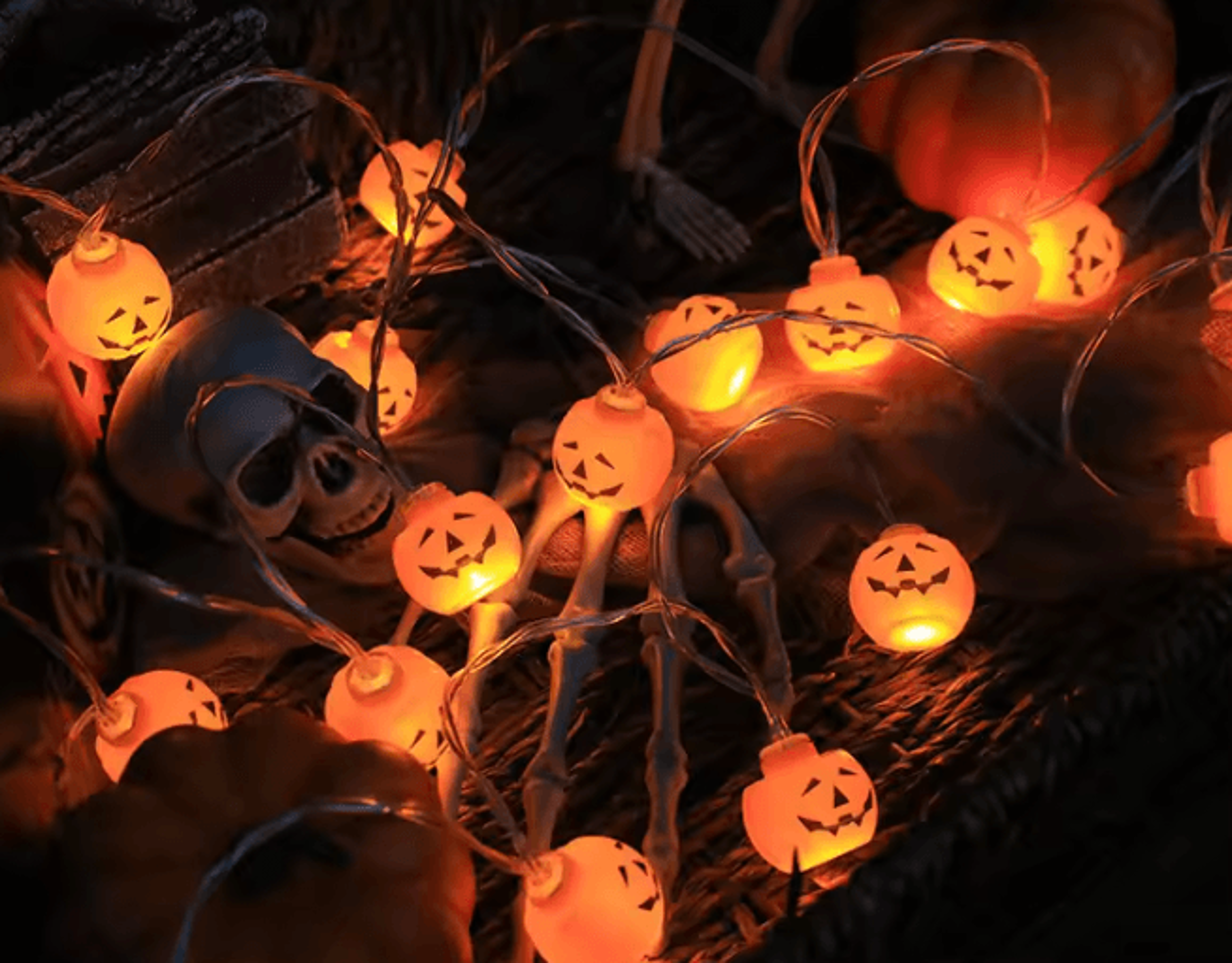 Halloween LED String Lights  Halloween String Lights Pumpkin Skull  Eyeball Party Decorations 2