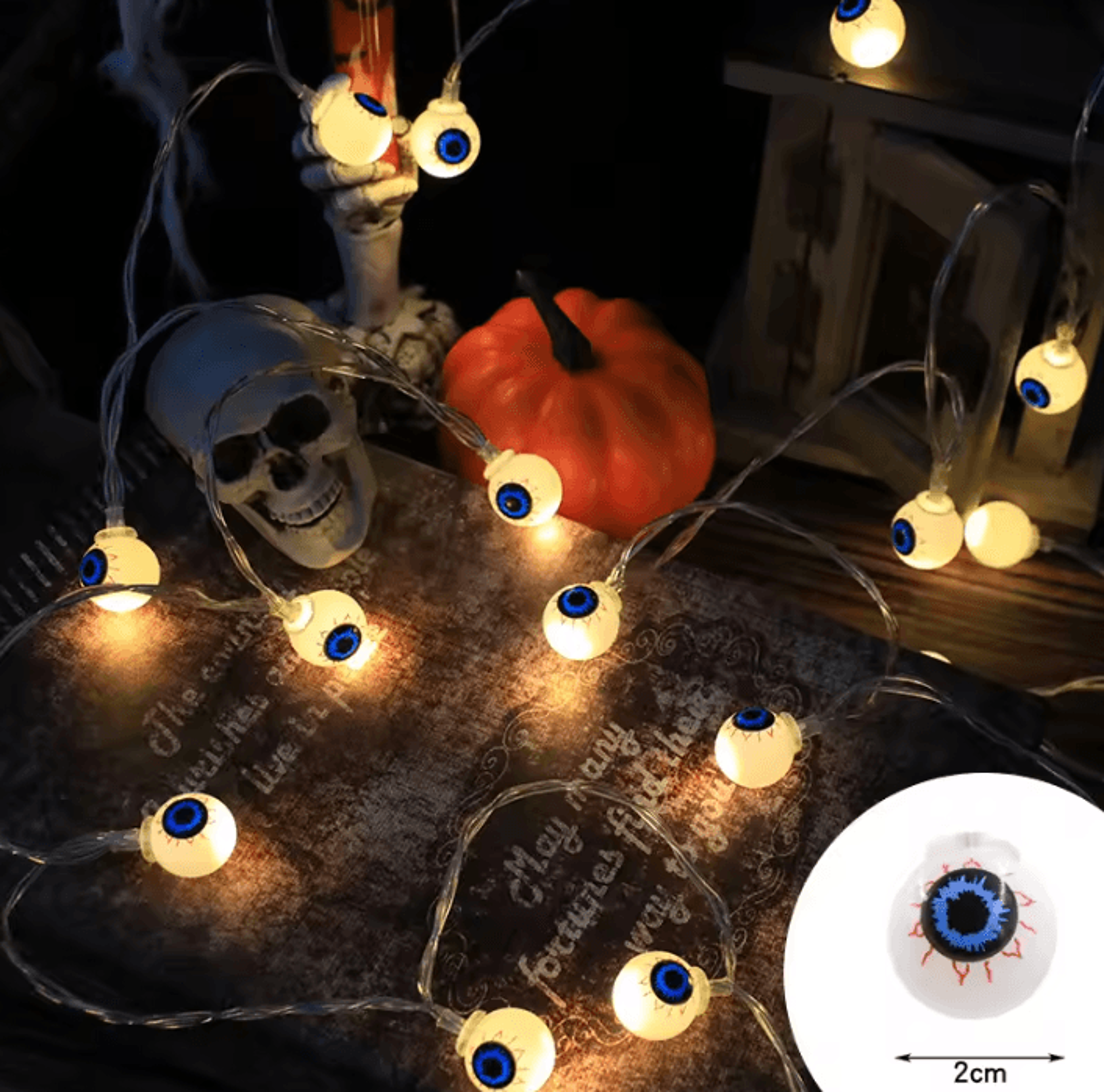 Halloween LED String Lights  Halloween String Lights Pumpkin Skull  Eyeball Party Decorations 8