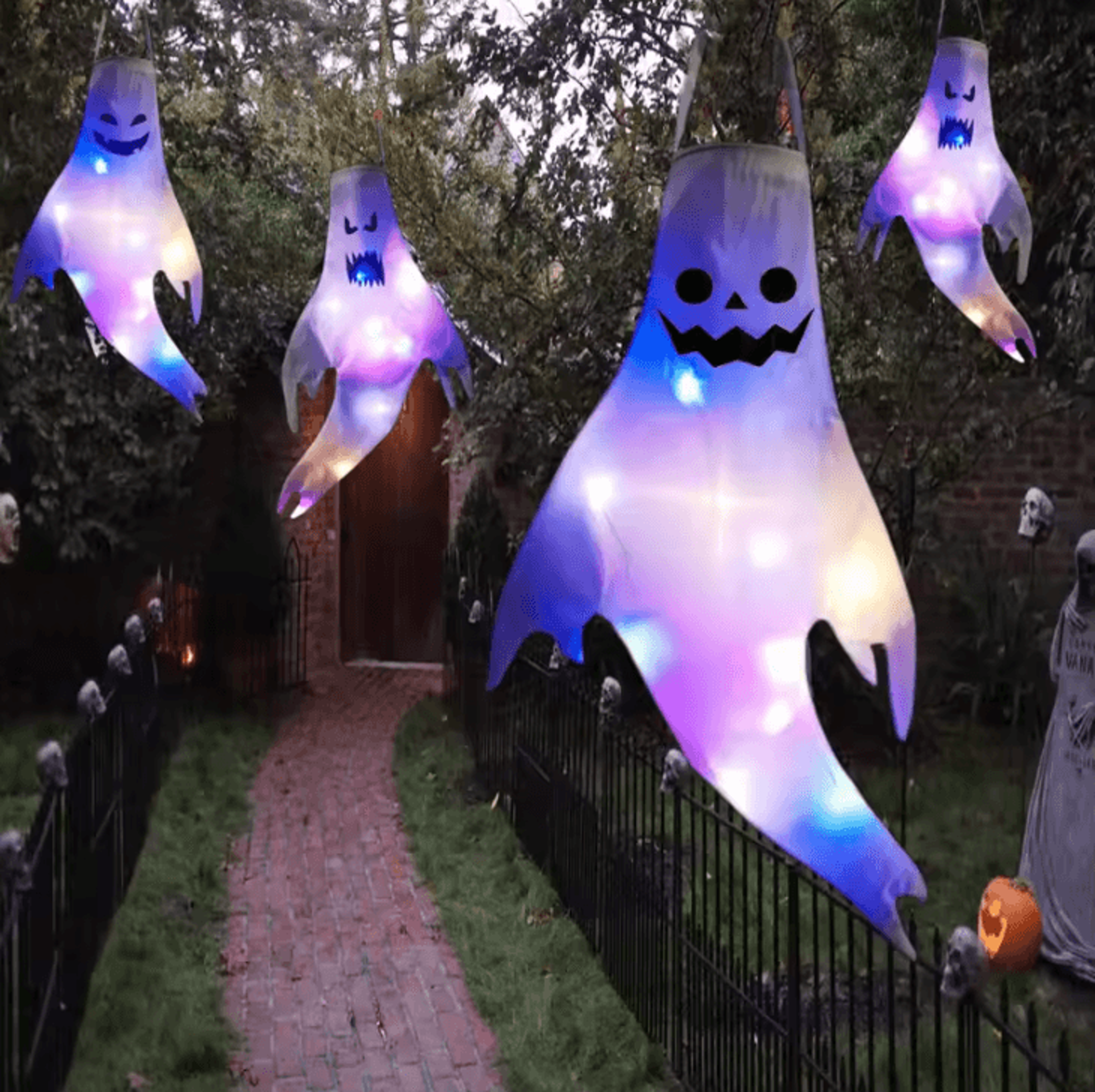 LED Hanging Ghost Decoration  Hanging Ghost Decoration LightUp Halloween Decor For Home Yard  Parti 2