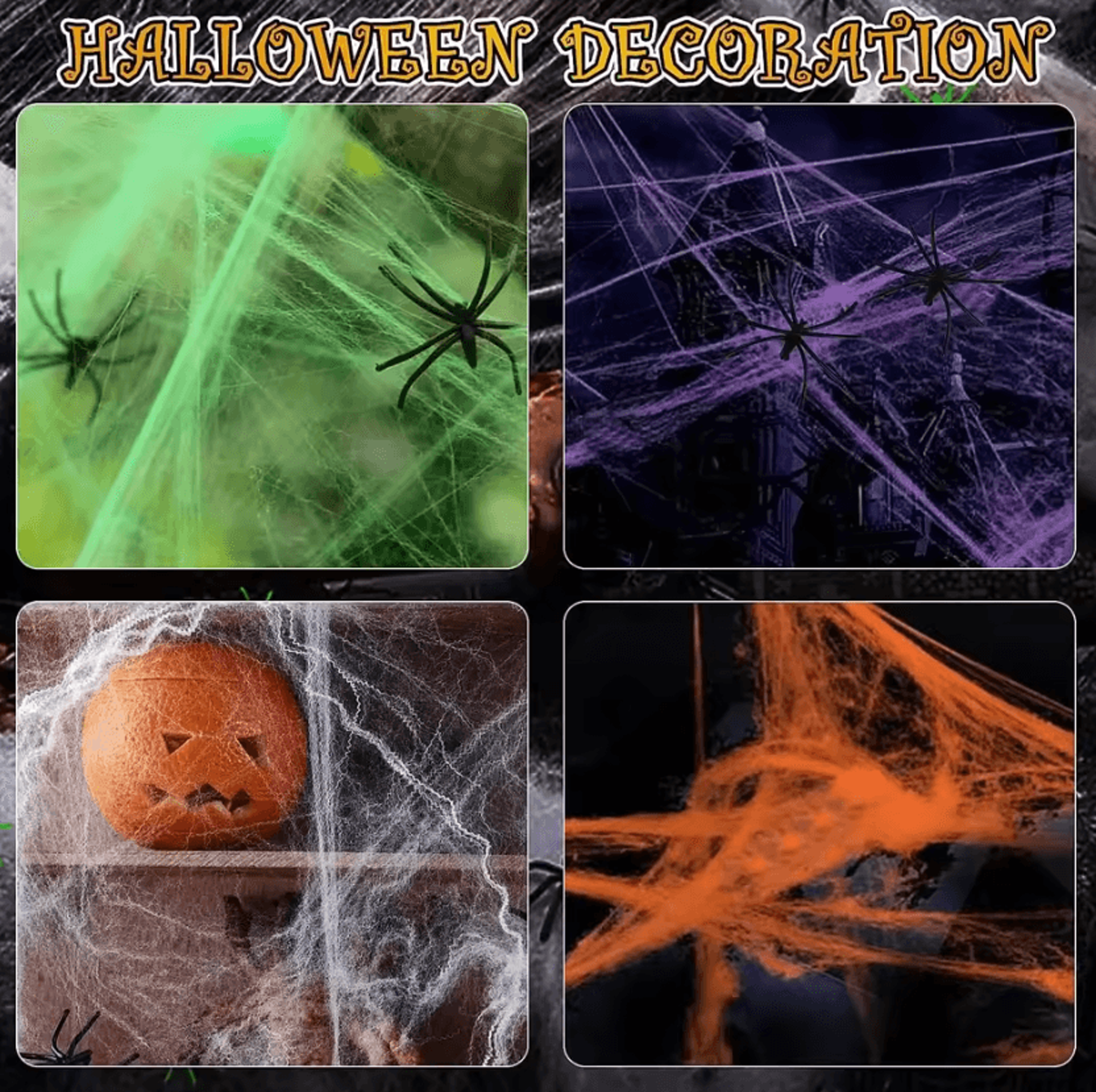 Artificial Stretchy Spider Web  Halloween Spider Web Decoration For Haunted Houses  Spooky Party Sc 0