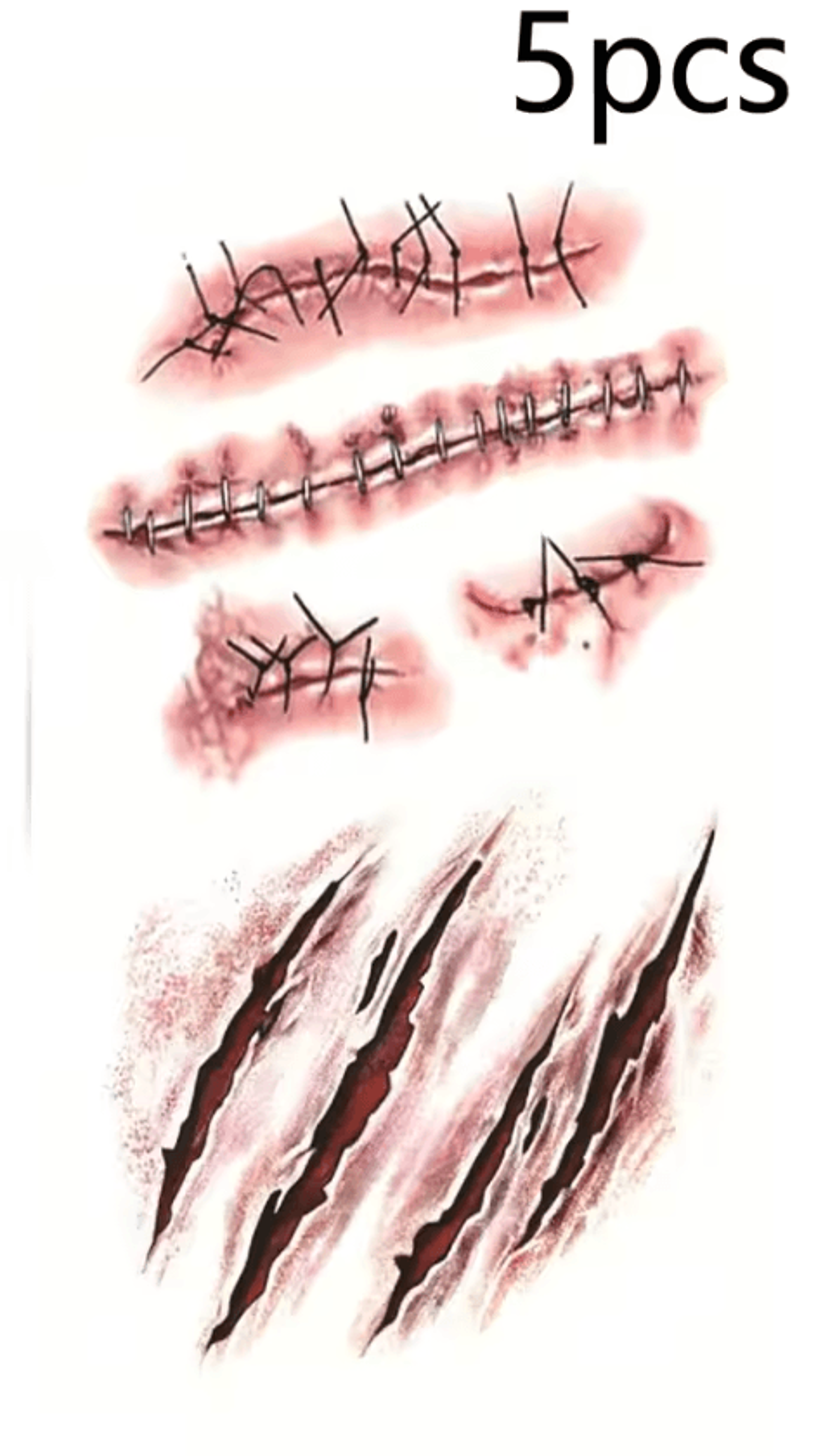 Halloween Scar Temporary Tattoo Stickers  Scar Temporary Tattoos Waterproof Blood FX For Cosplay  H 9