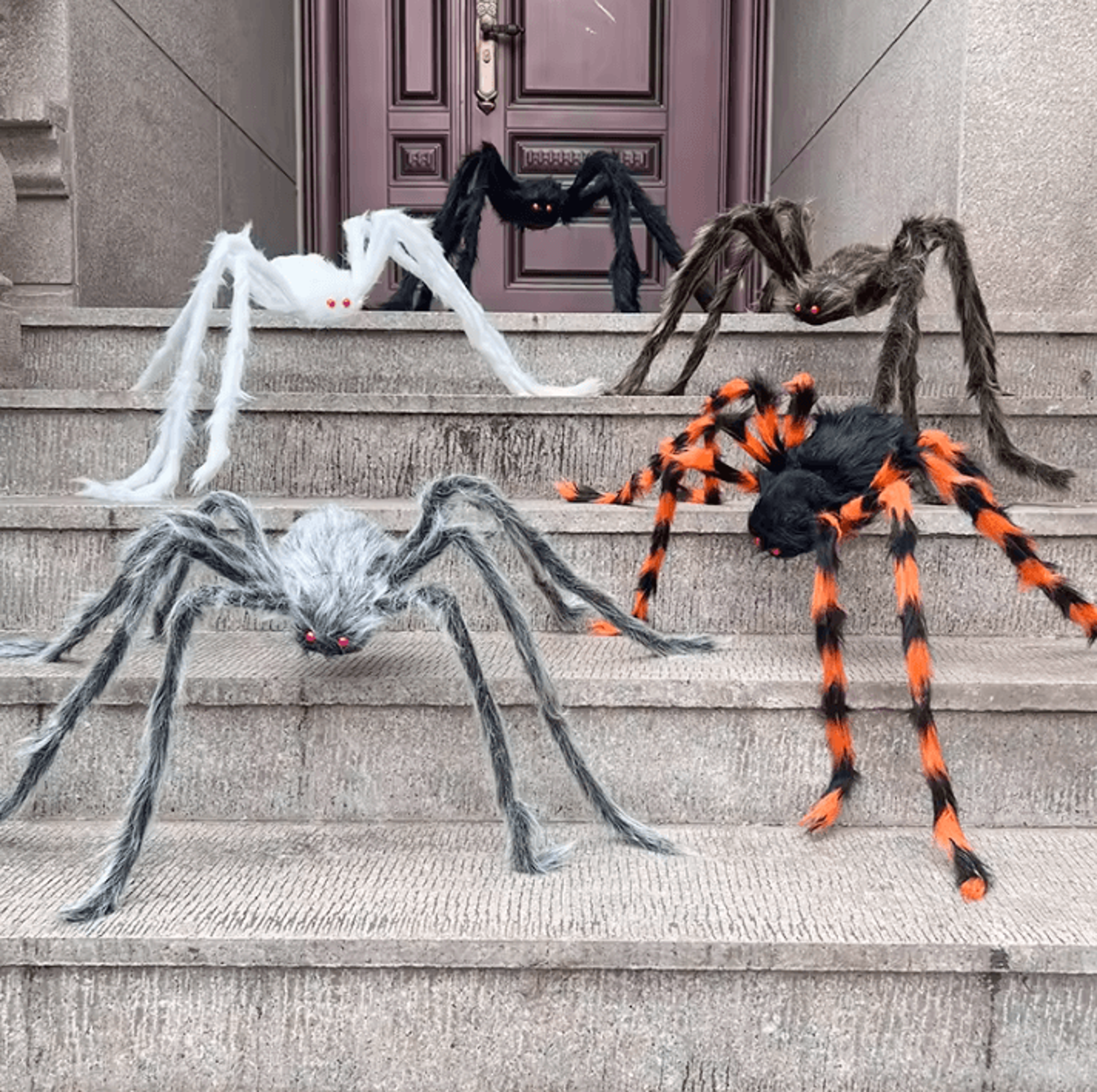 Giant Black Plush Spider  Halloween Giant Spider Scary Decoration For Haunted House  Outdoor Decor 0