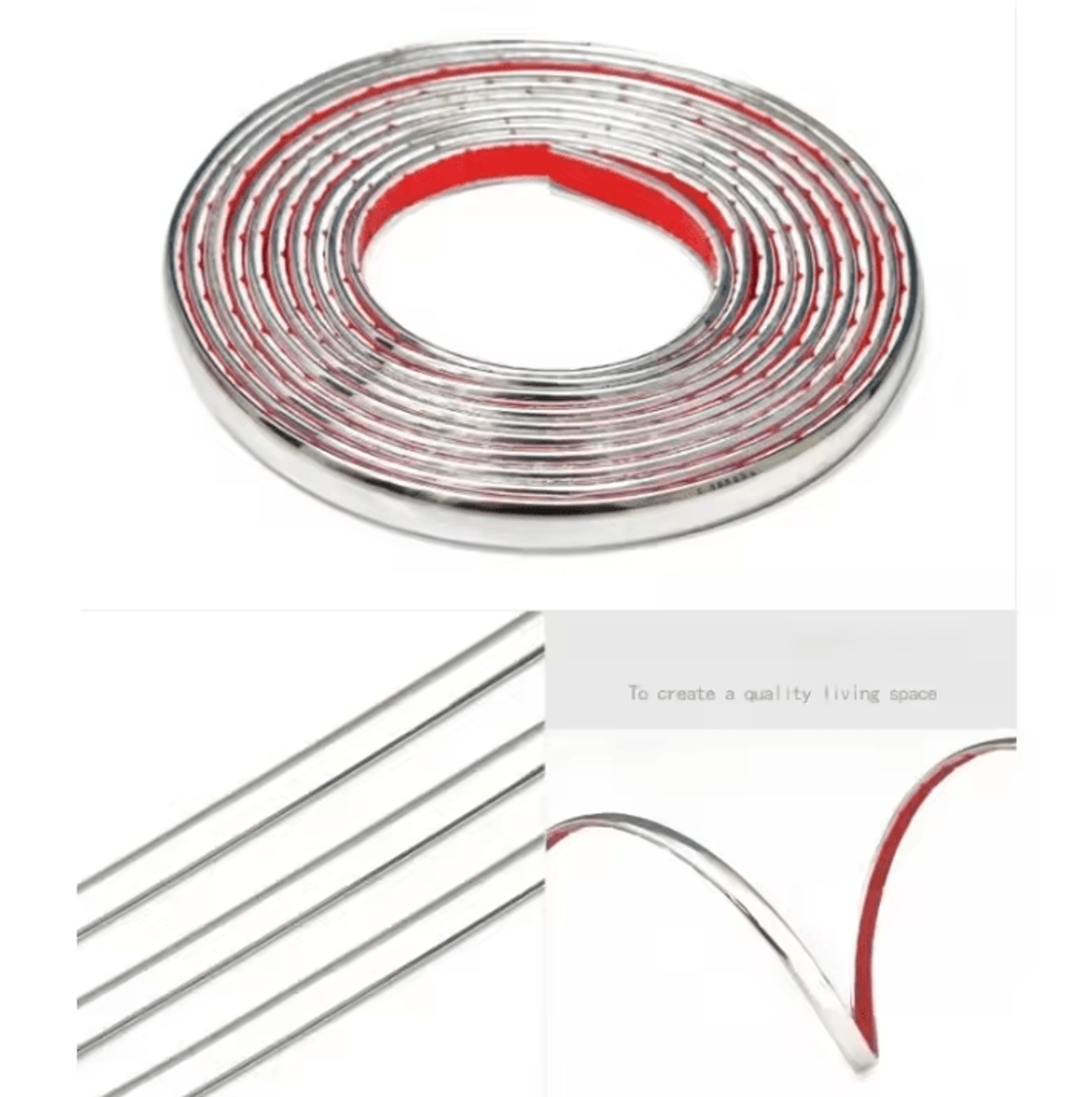 5M Self Adhesive PVC Molding Trim  Flexible Mirror Frame  Wall Decor Strip 4