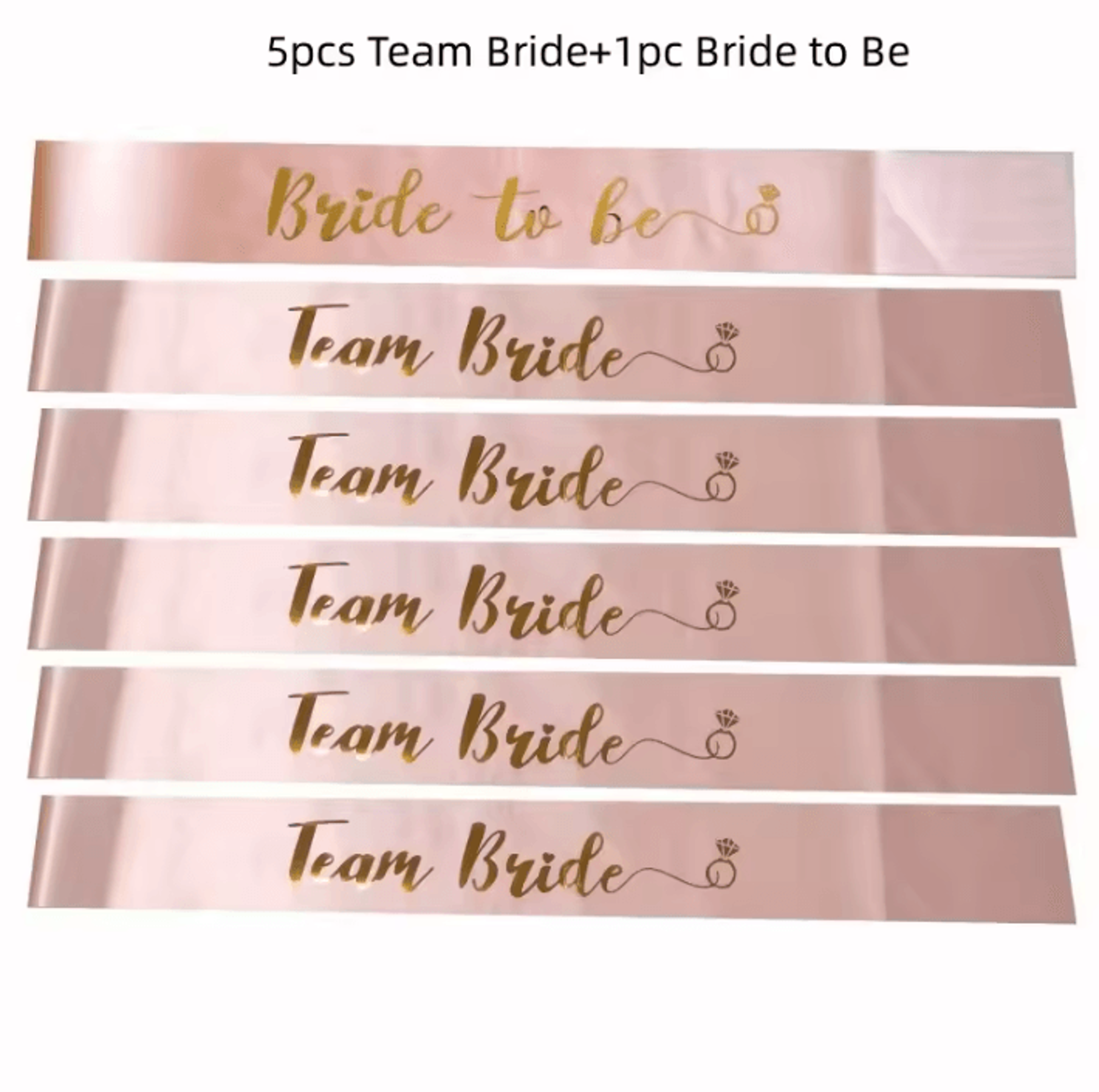 Rose Gold Bride To Be  Team Bride Satin Sash Set  Bachelorette Party Accessories 6