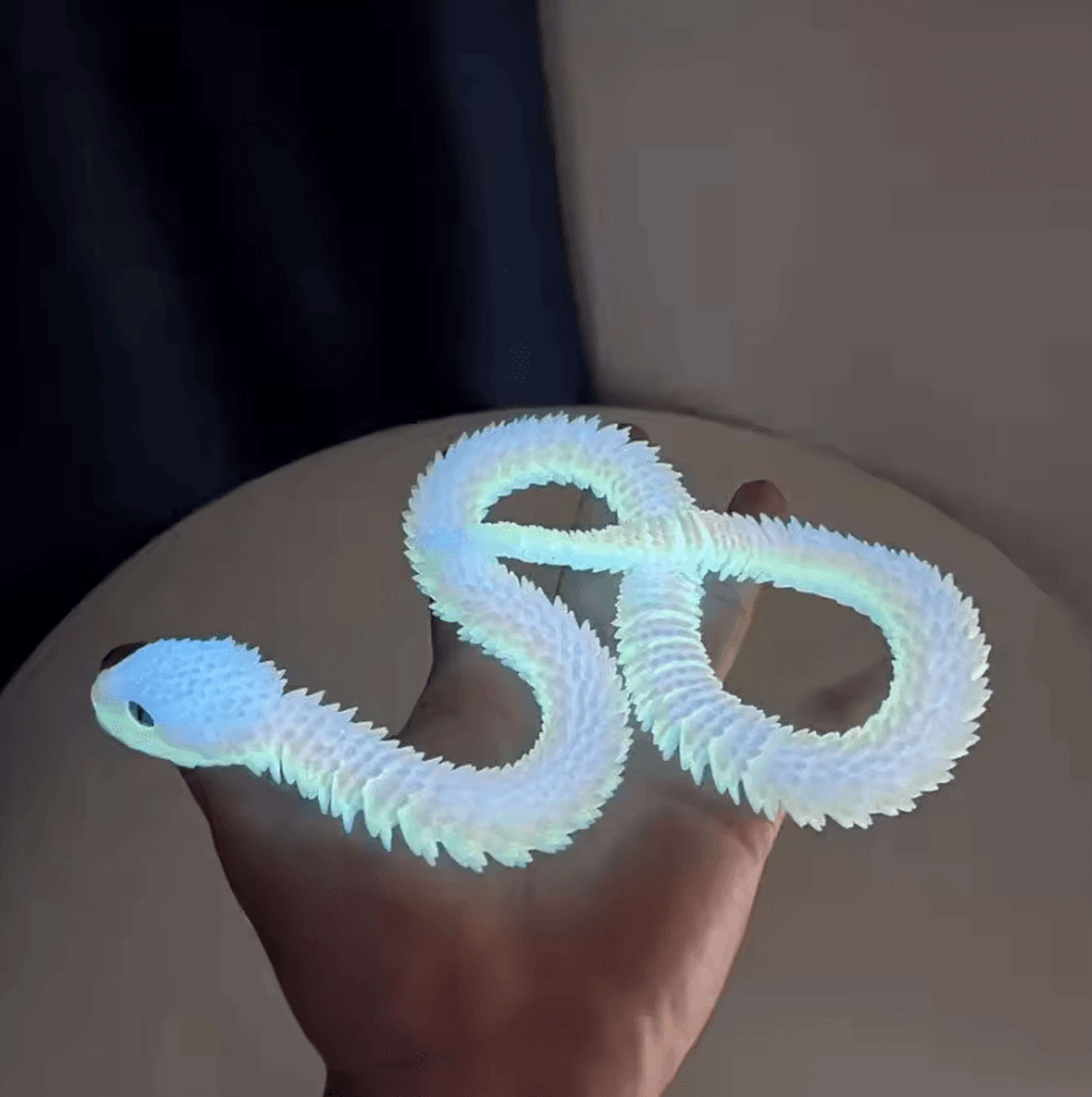 Articulated Cobra  Snake Egg Statue  3D Printed Movable Desk Ornament 4