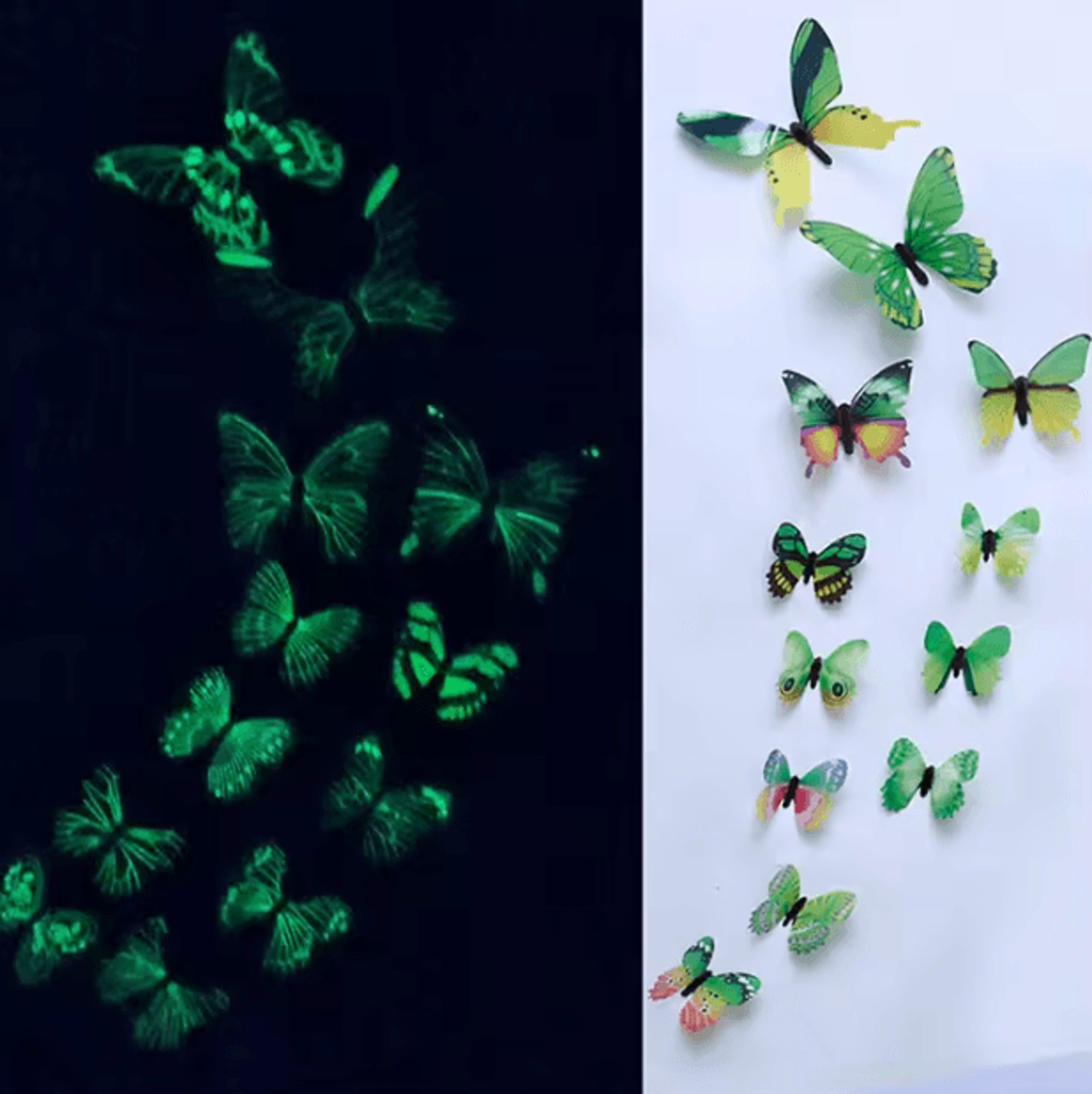 12Pcs 3D Luminous Butterfly Wall Stickers  Glow In The Dark Home  Party Decor 4