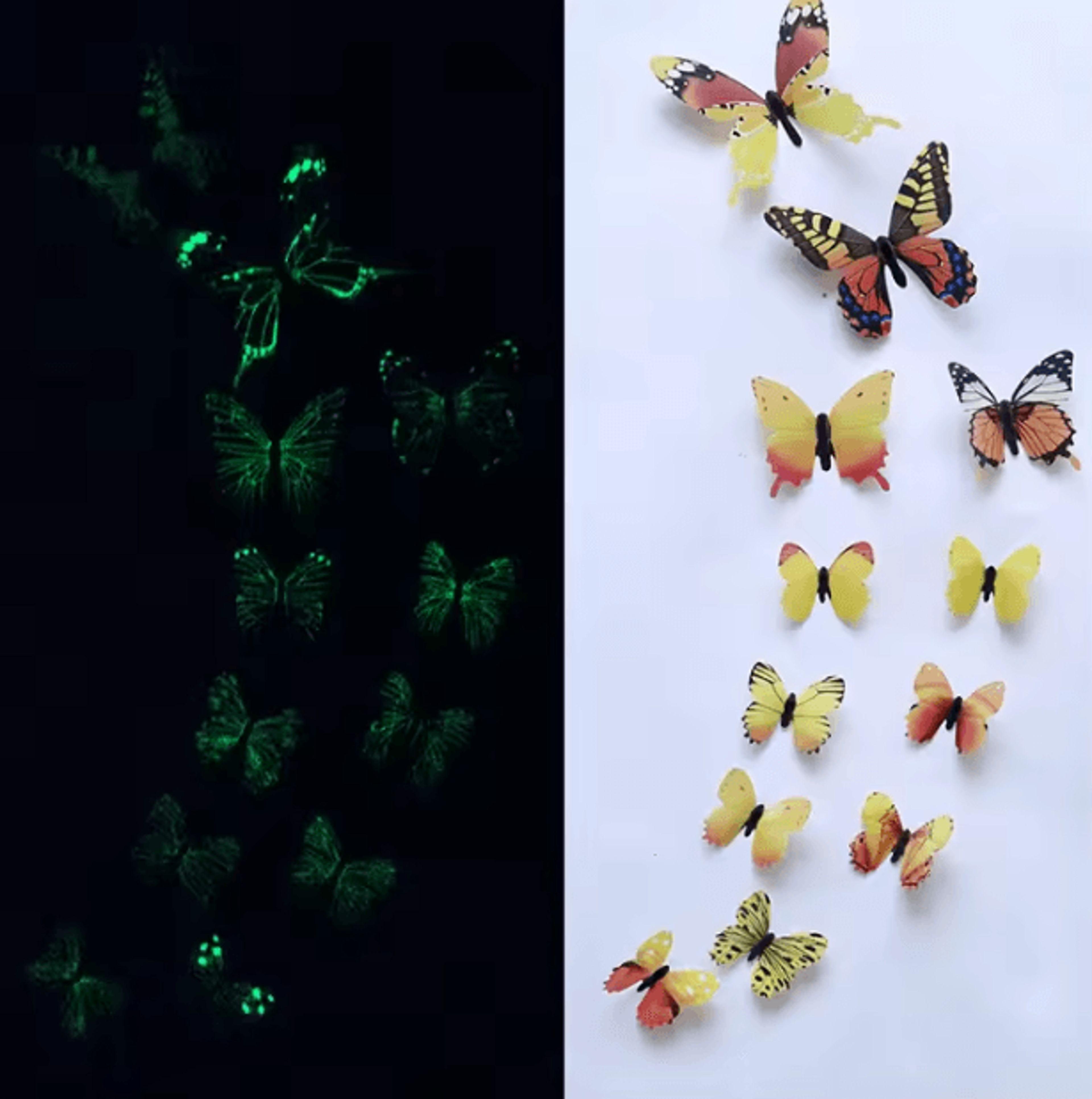 12Pcs 3D Luminous Butterfly Wall Stickers  Glow In The Dark Home  Party Decor 6
