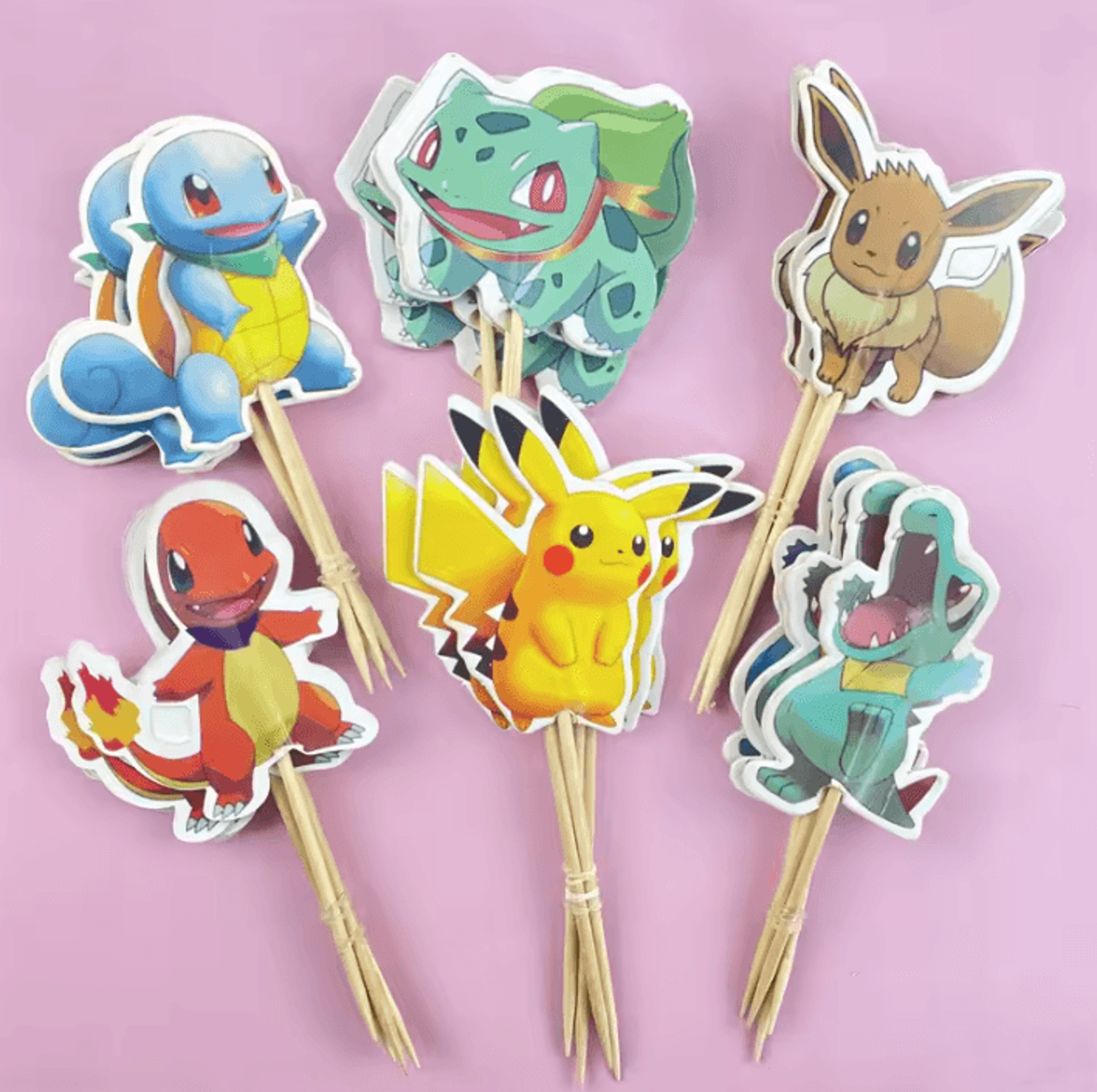 Pokemon Cake Decoration Set  Pikachu Figures  Poke Ball Birthday Cake Toppers 6