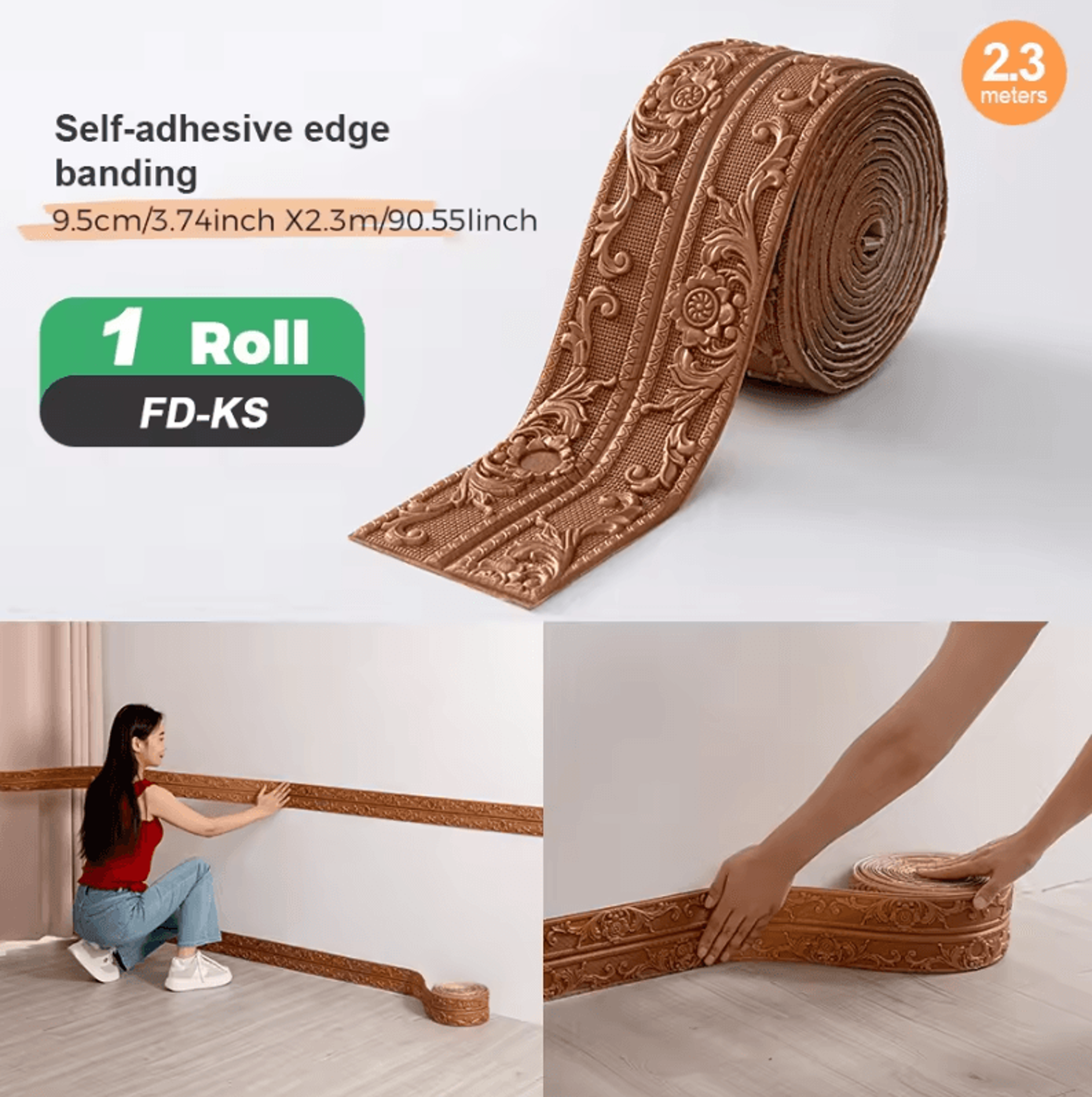 23M Self Adhesive Foam Wall Trim  Peel  Stick Edge Banding Border 3