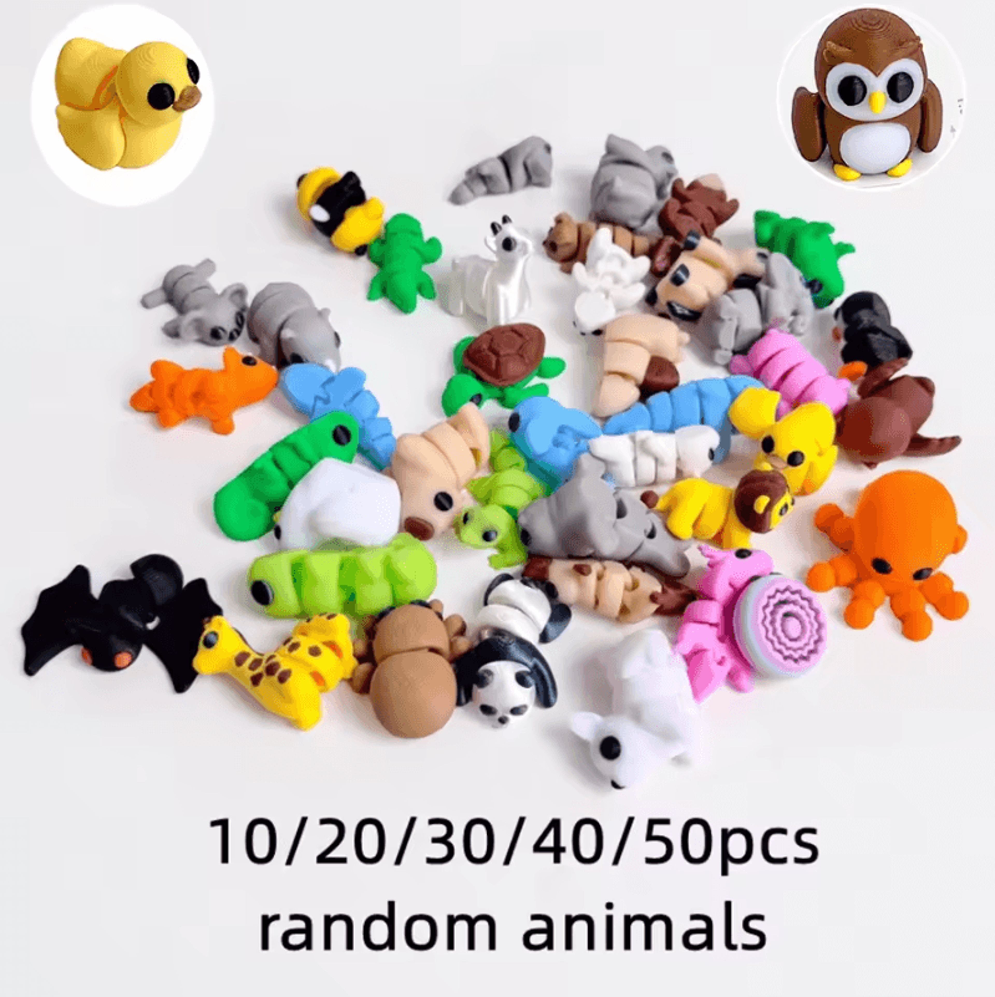 1050Piece 3D Printed Articulated Mini Animal Figures For Desk Decor And Gifts 0