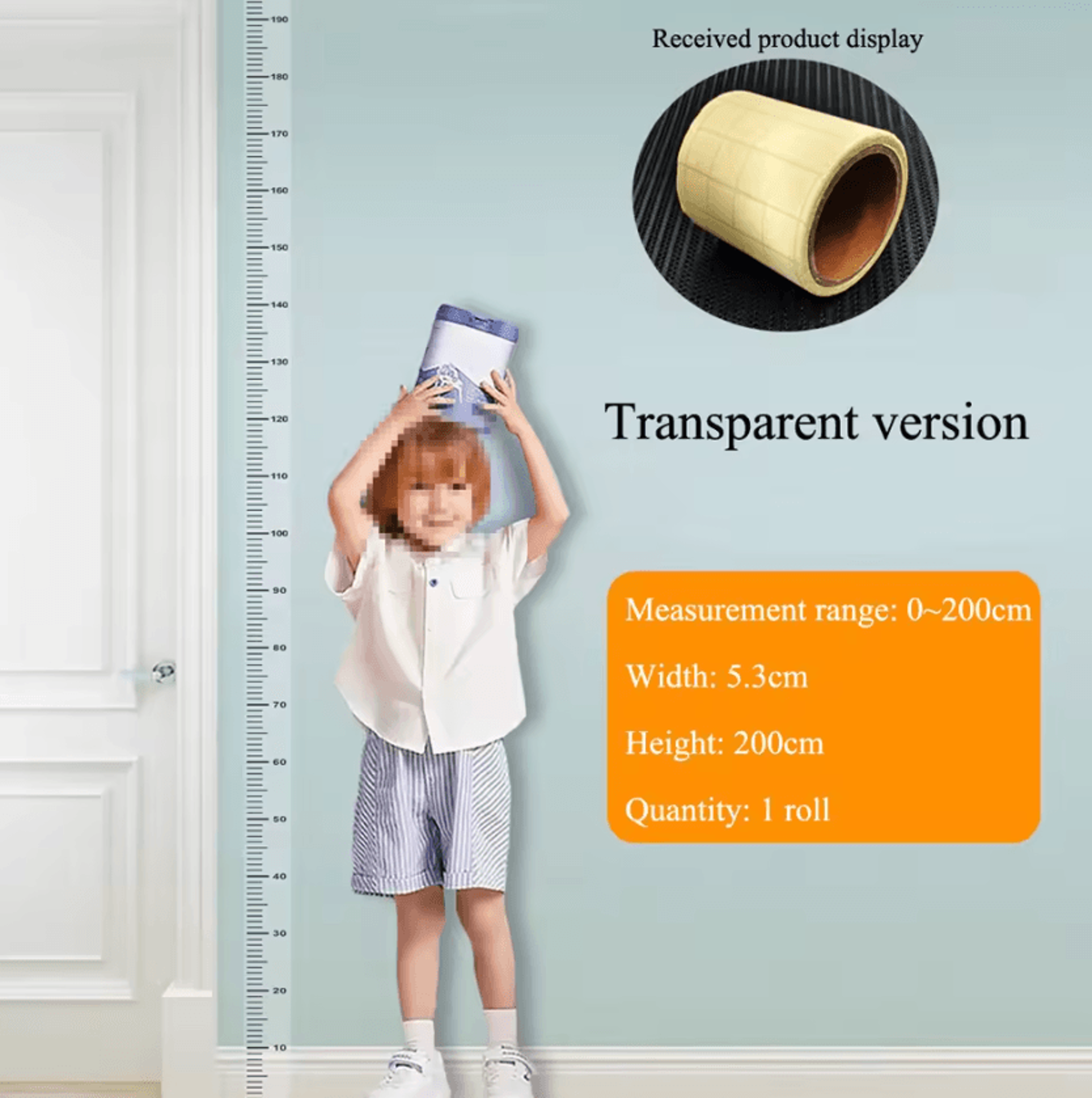 2 Meter Removable Height Chart Wall Sticker For Kids Room 4
