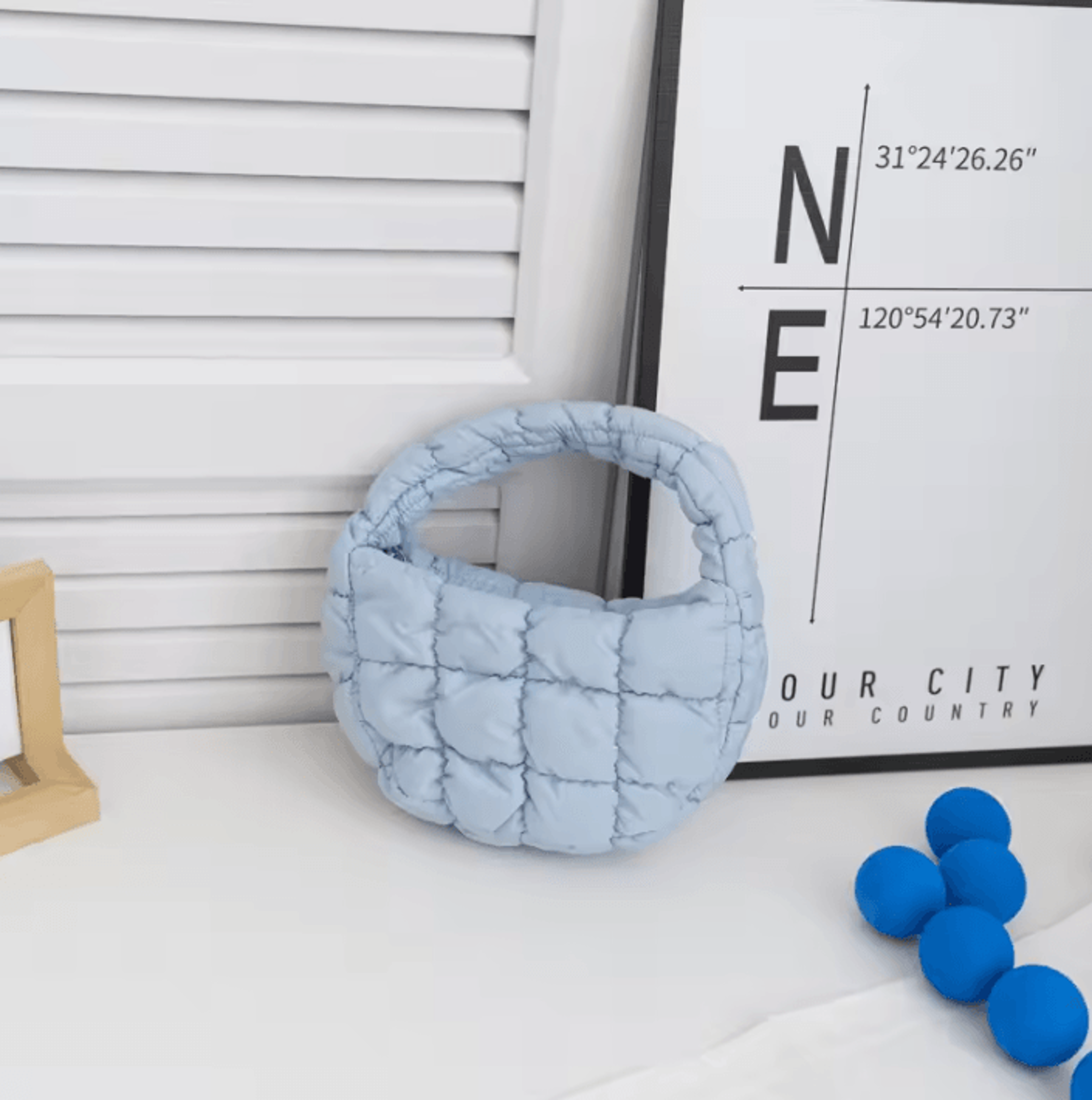 Mini Puffer Tote Bag  Quilted Nylon Phone Purse 3