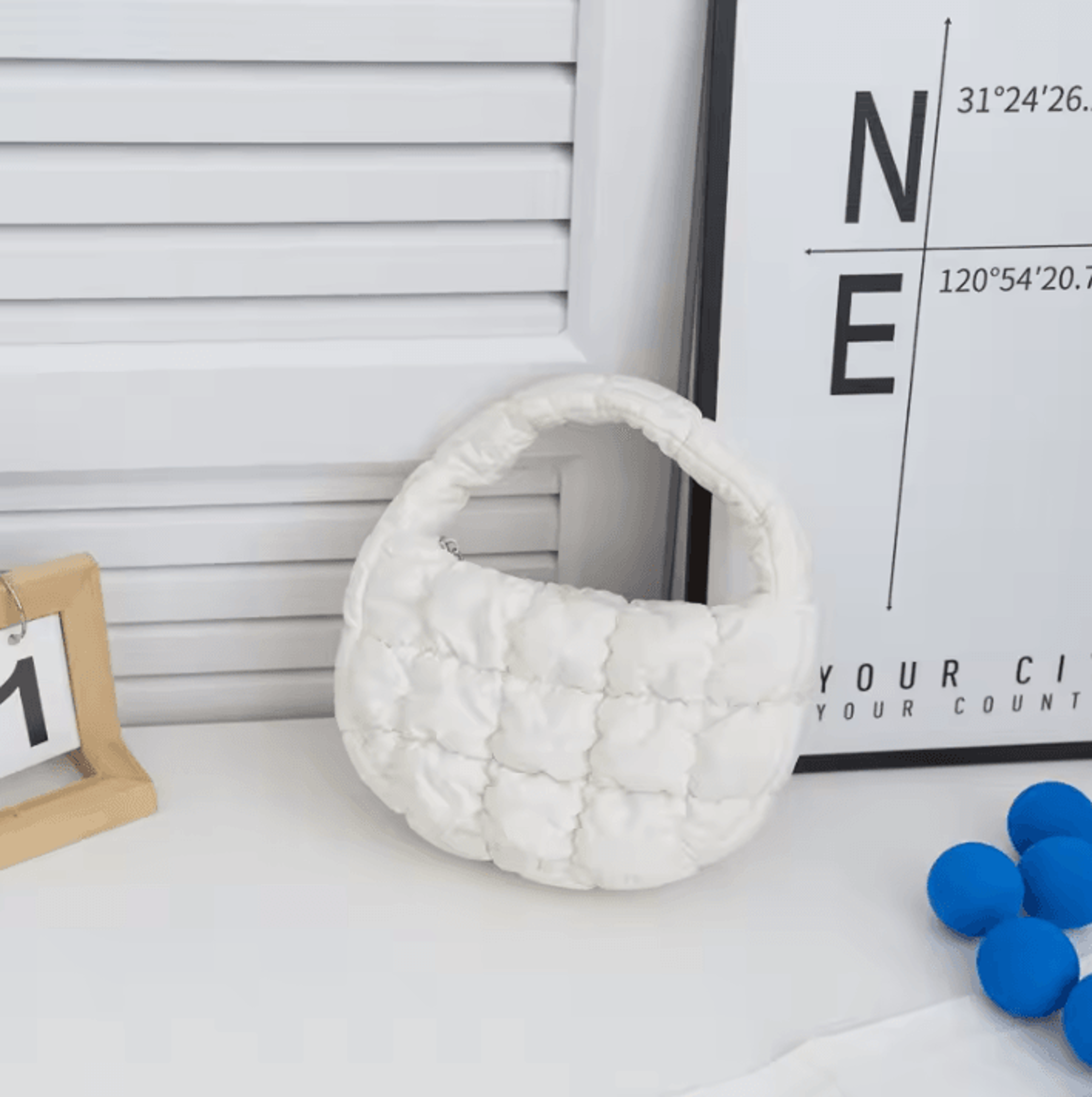 Mini Puffer Tote Bag  Quilted Nylon Phone Purse 6