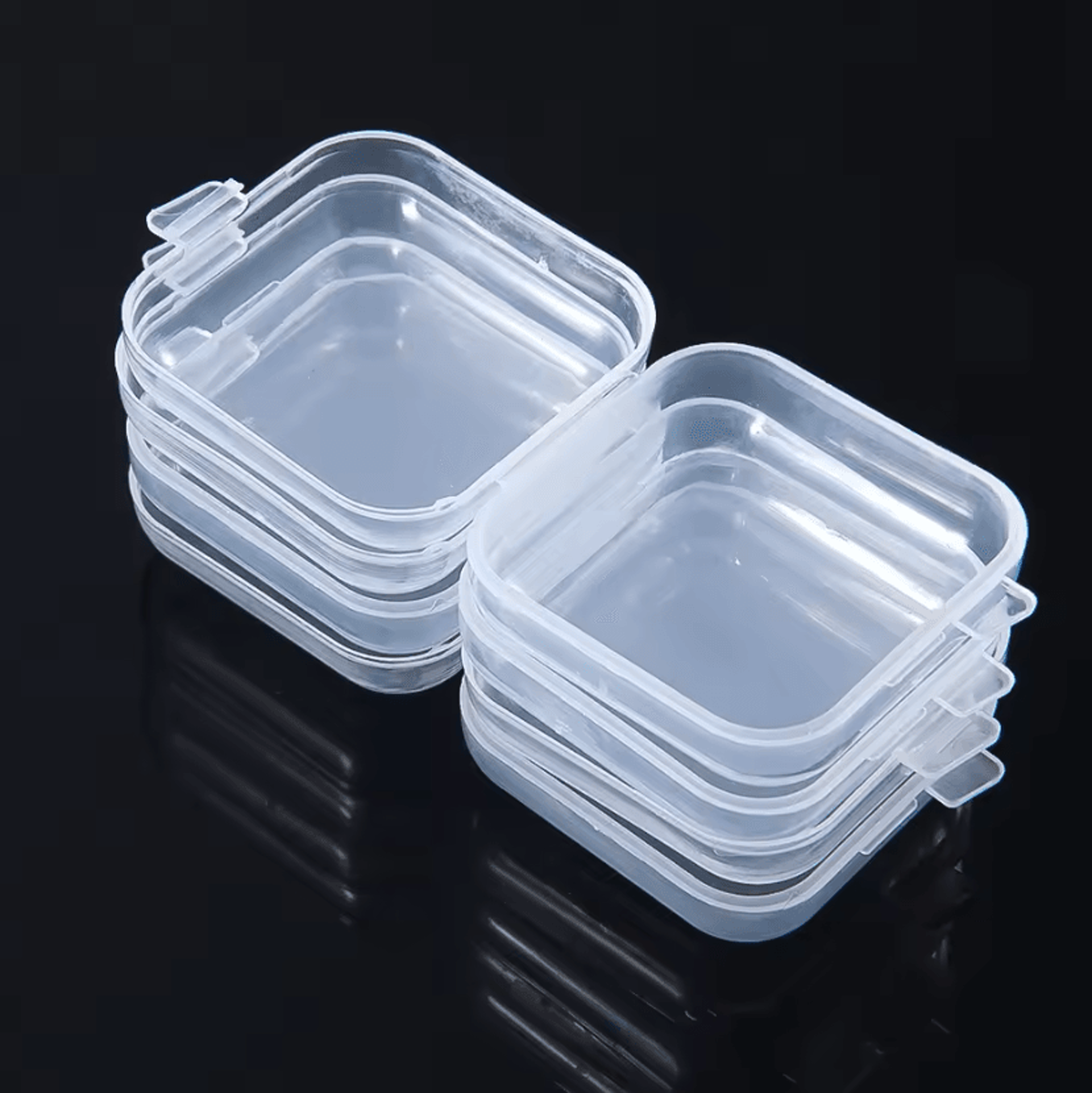 520PCS Mini Transparent Jewelry Storage Boxes  Portable Plastic Organizer Cases 4