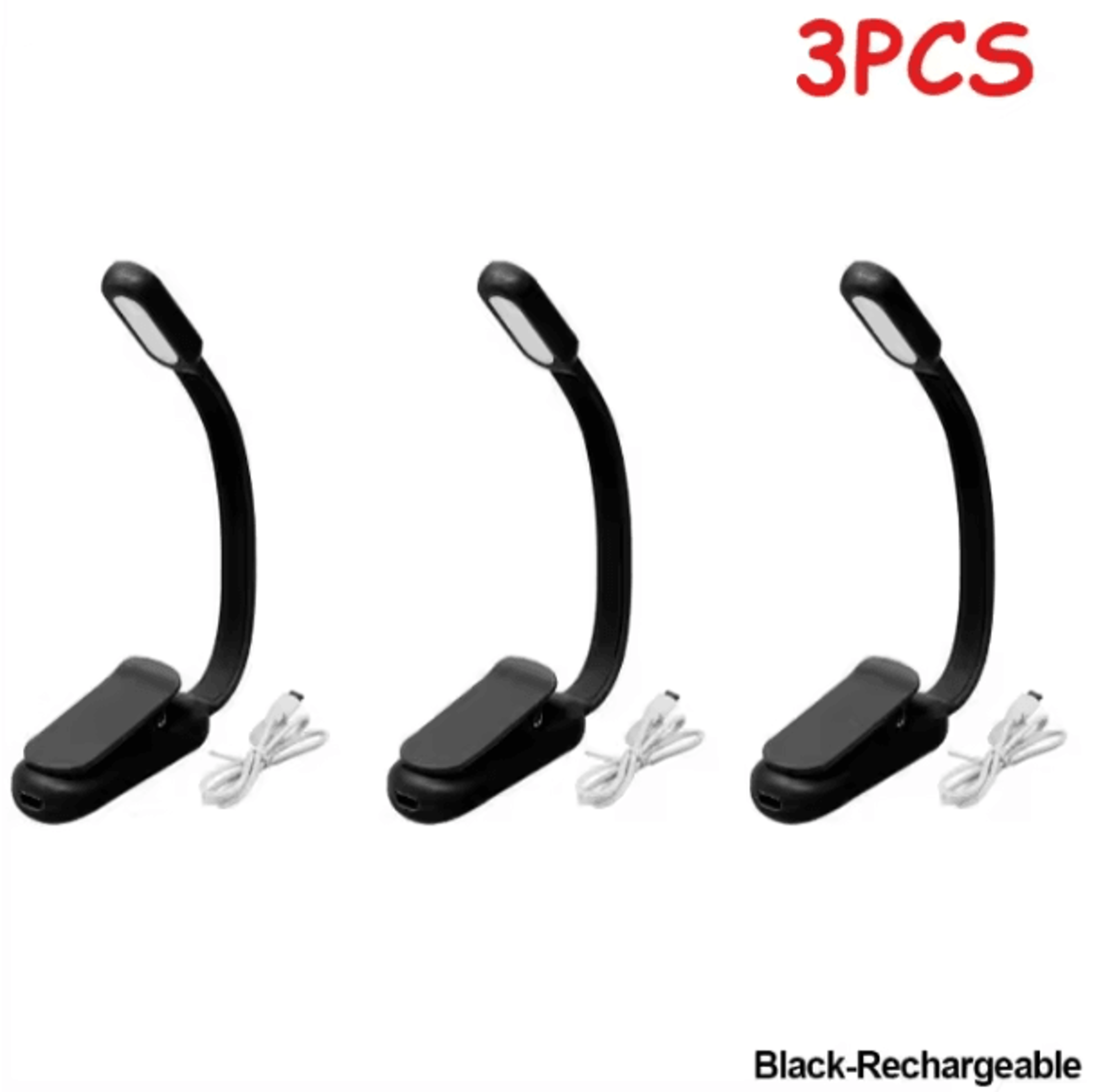 USB Rechargeable Clip On Book Light  3 Brightness Mini Reading Lamp 9