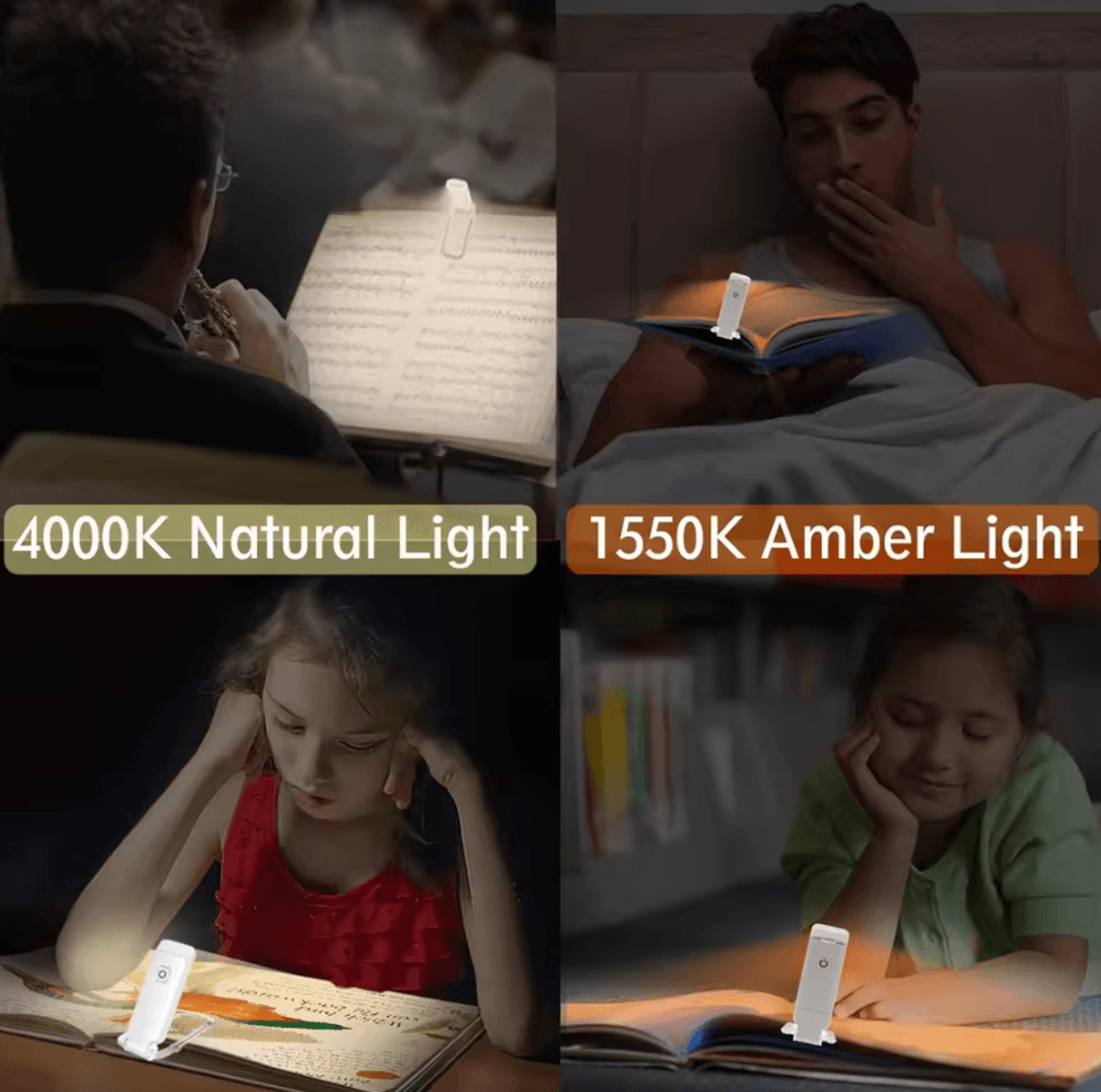 USB Rechargeable Clip On Book Light  Adjustable LED Reading Lamp 2