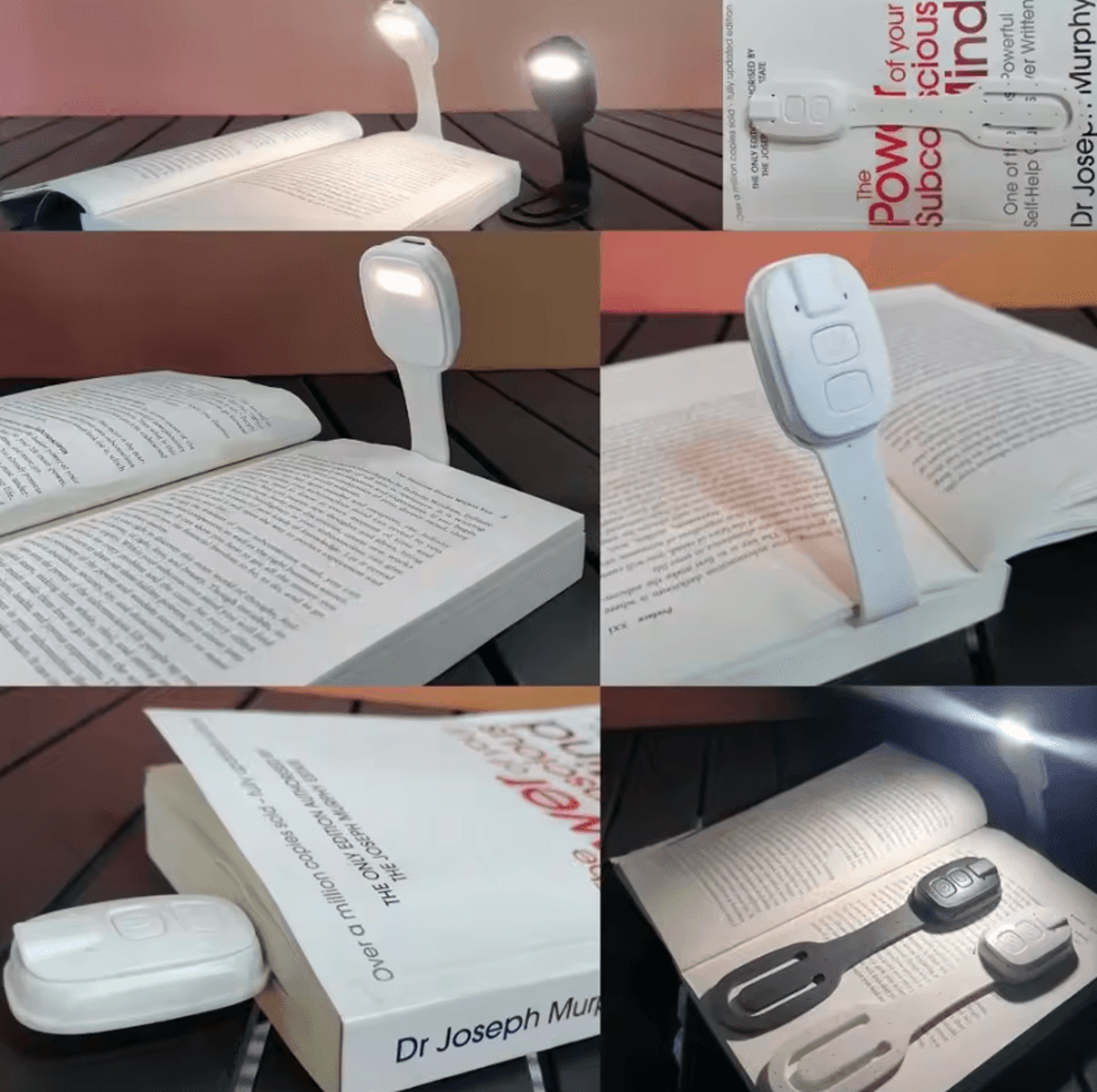 2in1 Rechargeable Bookmark Book Light  UltraThin Dimmable Clip On Reading Lamp 1