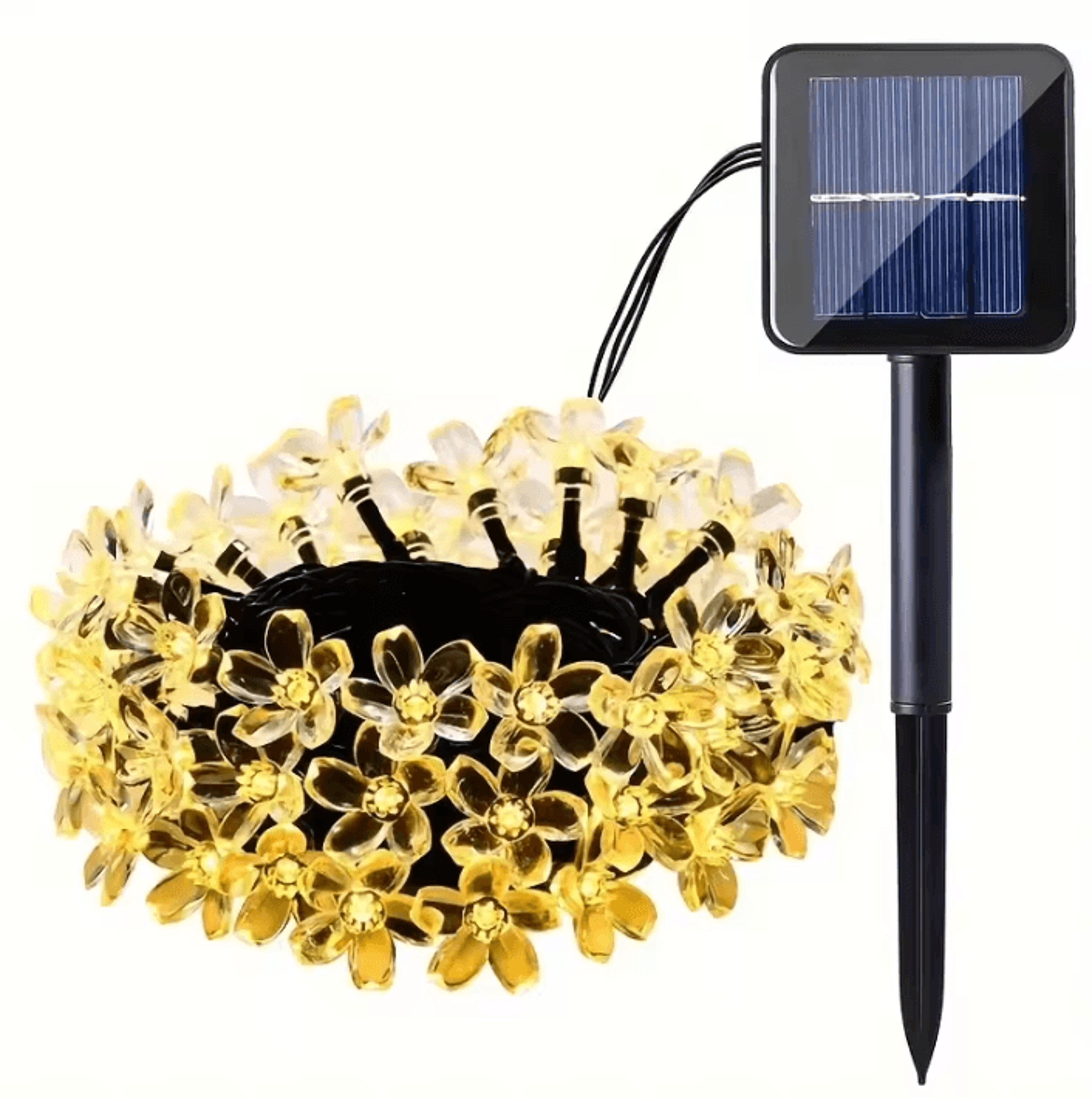 65M 30 LED Solar Sakura String Lights  Waterproof Cherry Blossom Garden Lights 3