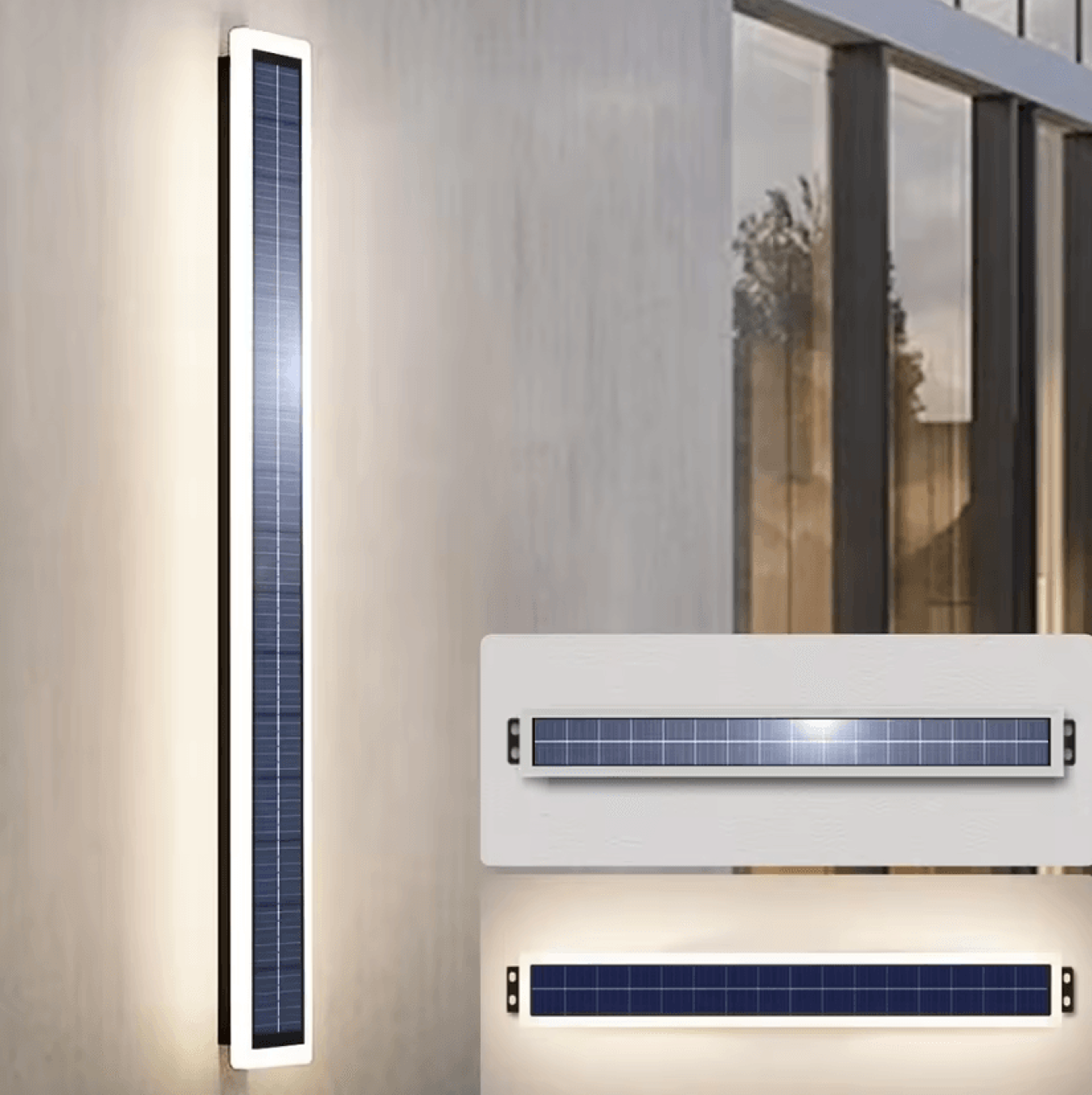 Modern 60cm Solar Wall Light  10W IP65 Waterproof Outdoor Lamp 0