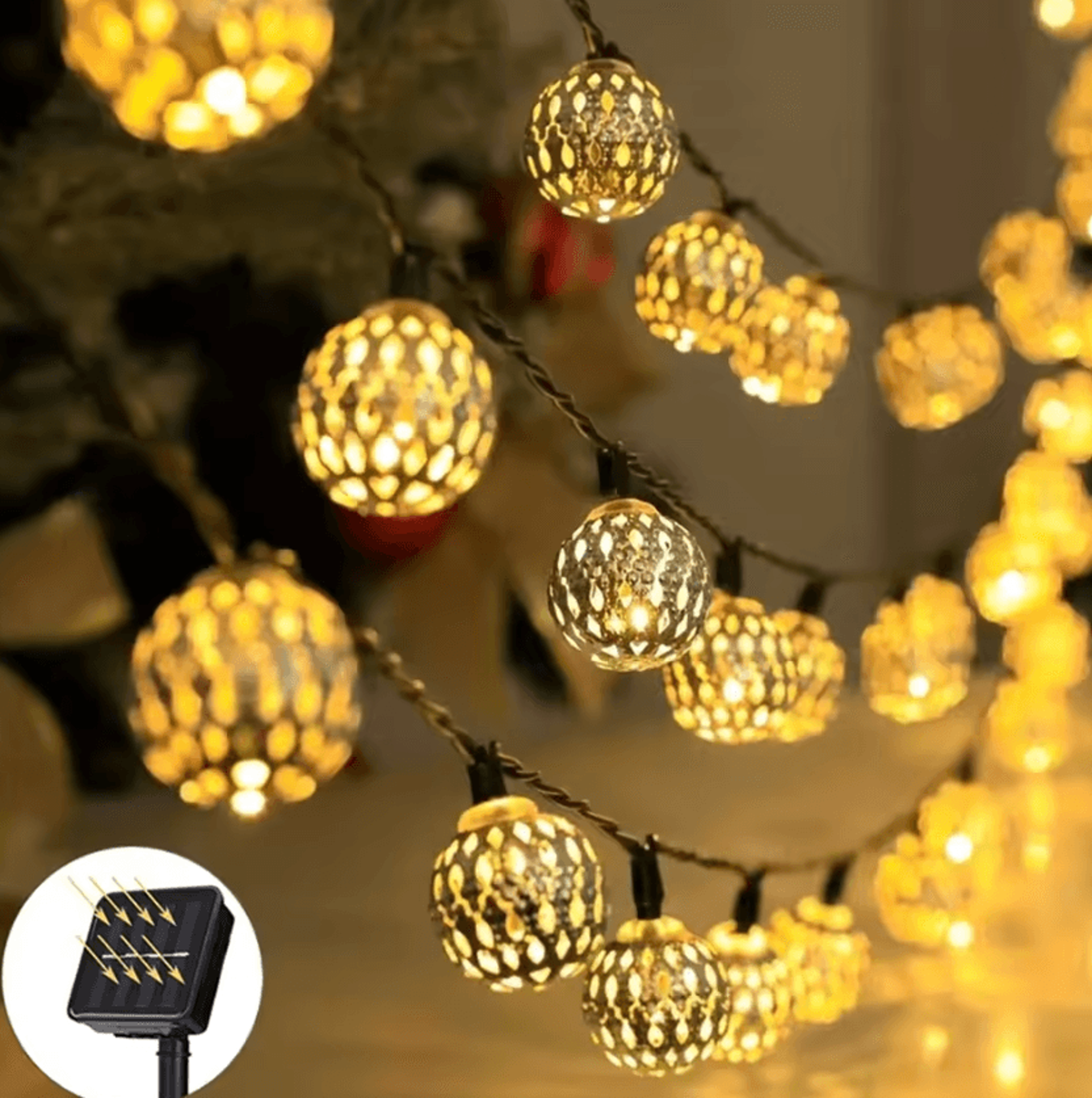 Moroccan Ball Solar String Lights  2030 LED Outdoor Fairy Lights 4