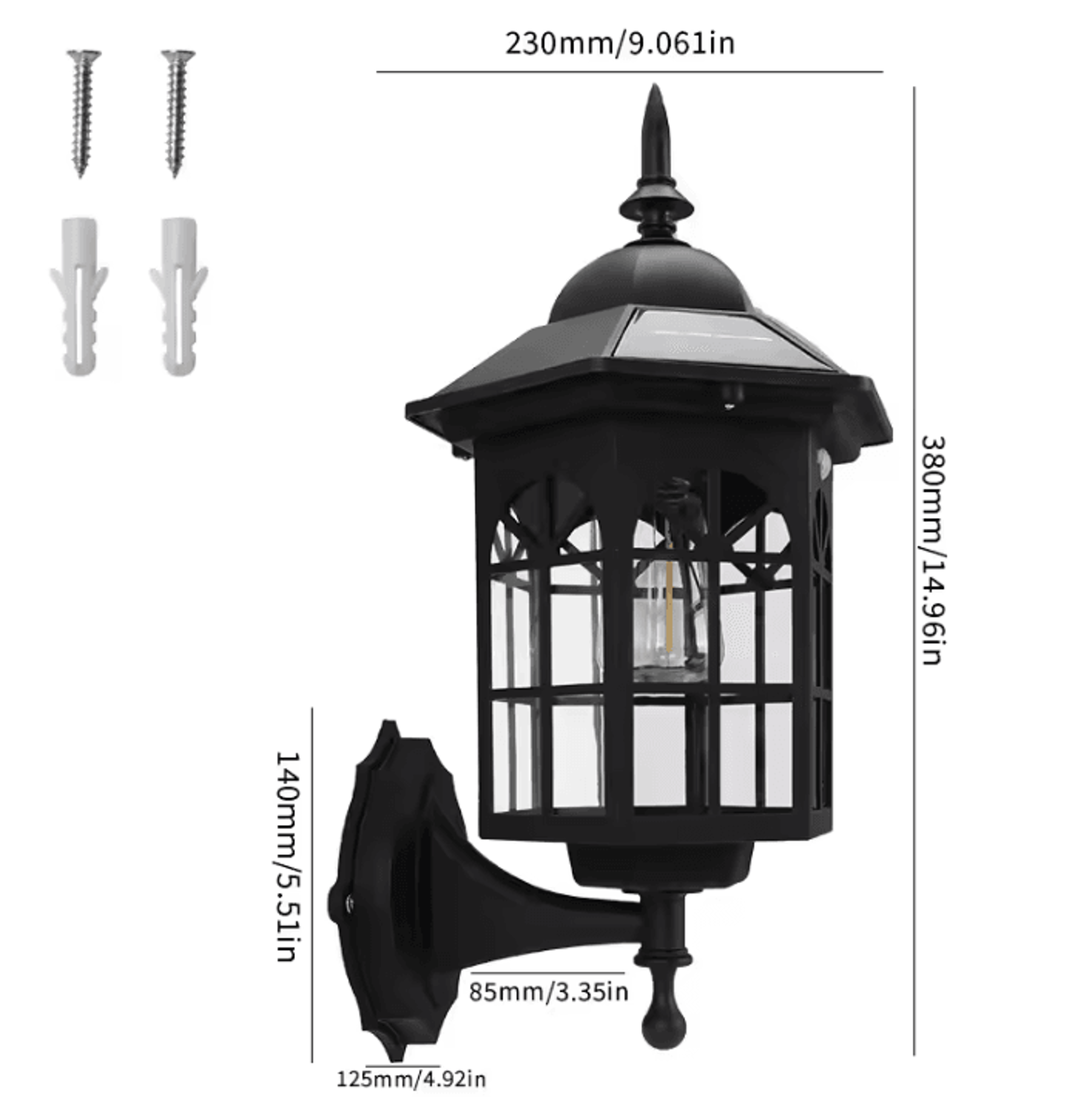 Retro Solar Pathway Light  Vintage Outdoor Garden LED Lamp 4