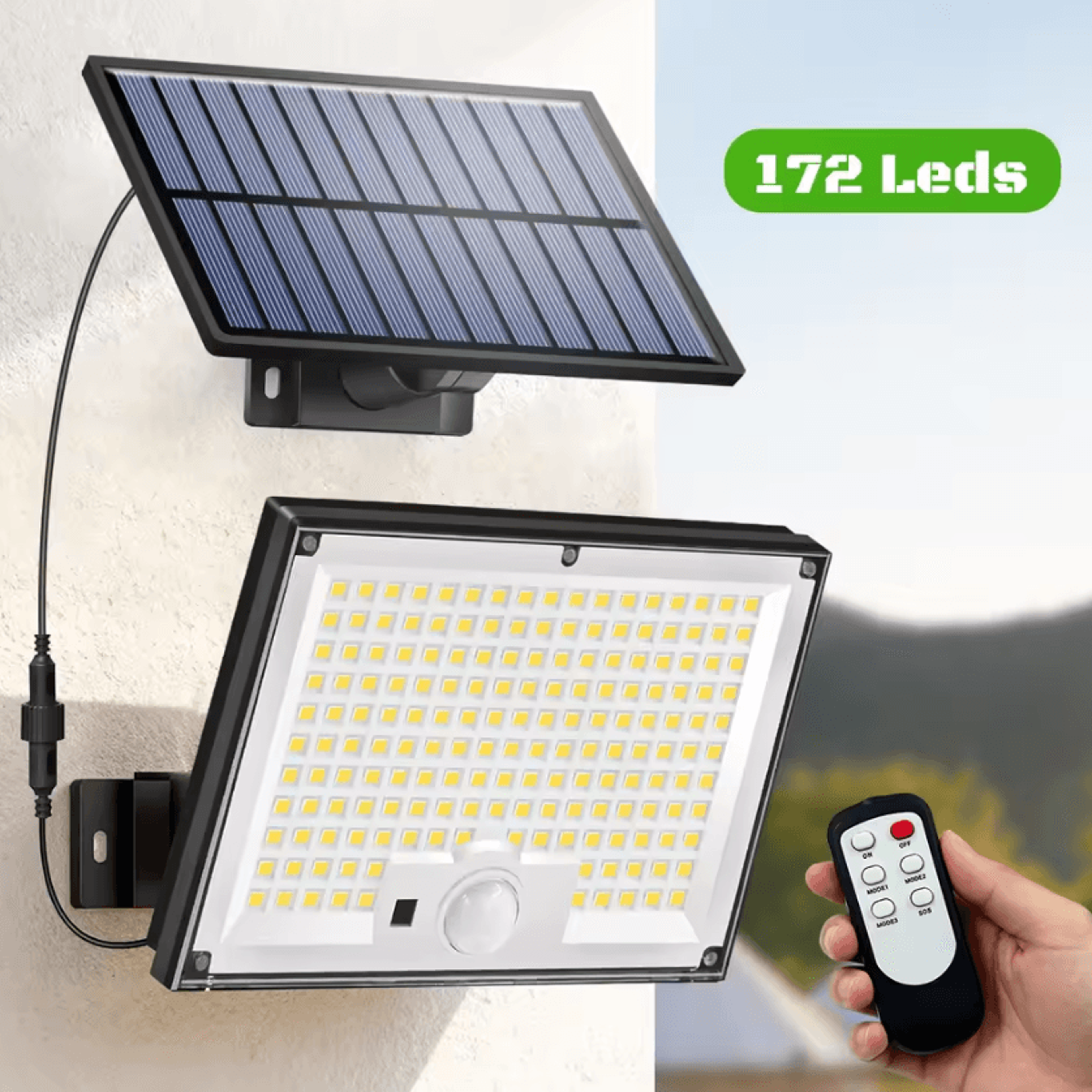 Solar Motion Sensor Flood Light  Waterproof Dusk To Dawn Outdoor Security Light 0