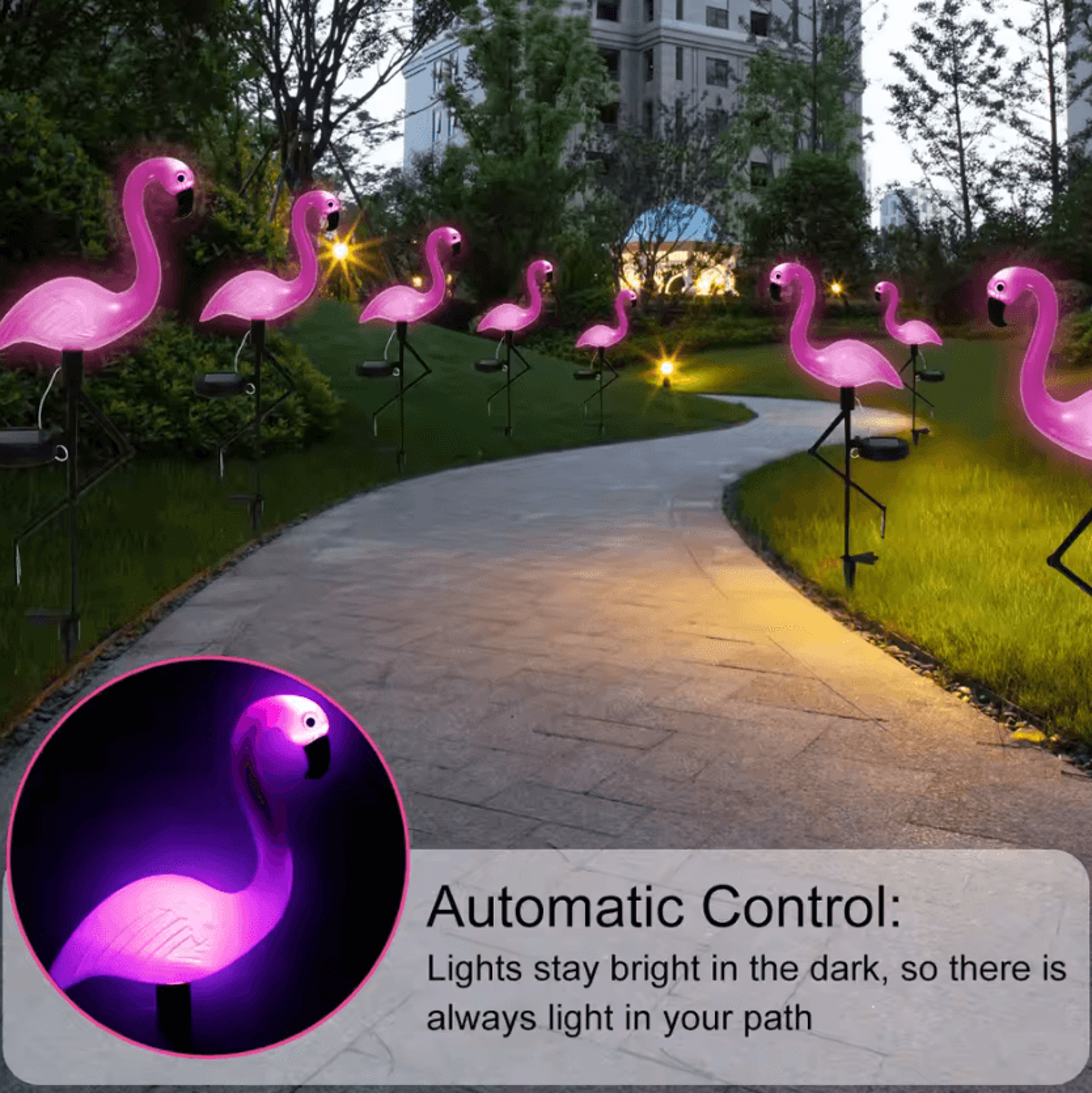 Pink Flamingo Solar Garden Light  Waterproof LED Outdoor Stake Decor 2