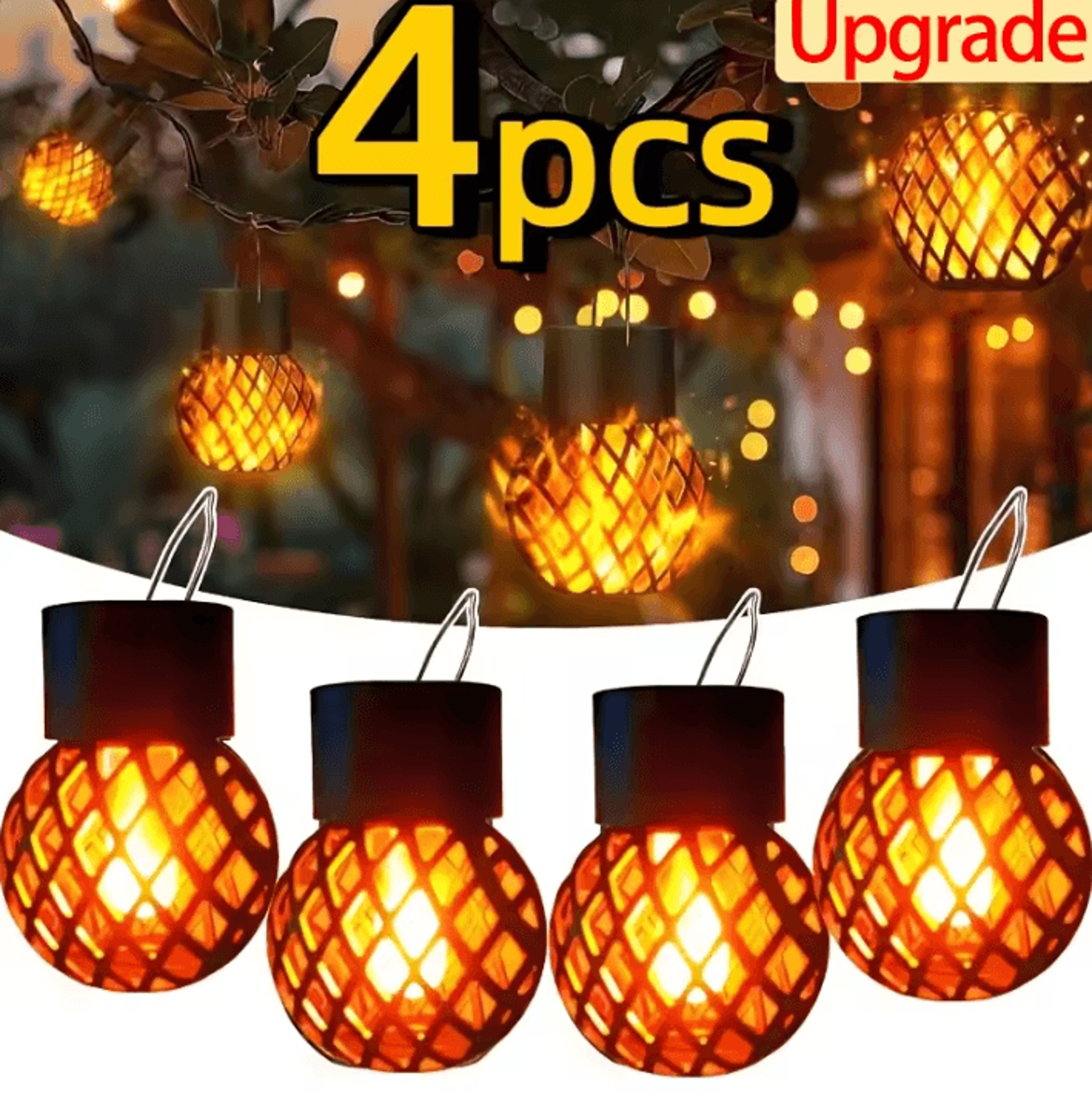 Retro Solar Flame Lantern  IP65 Outdoor Hanging Garden Light 5