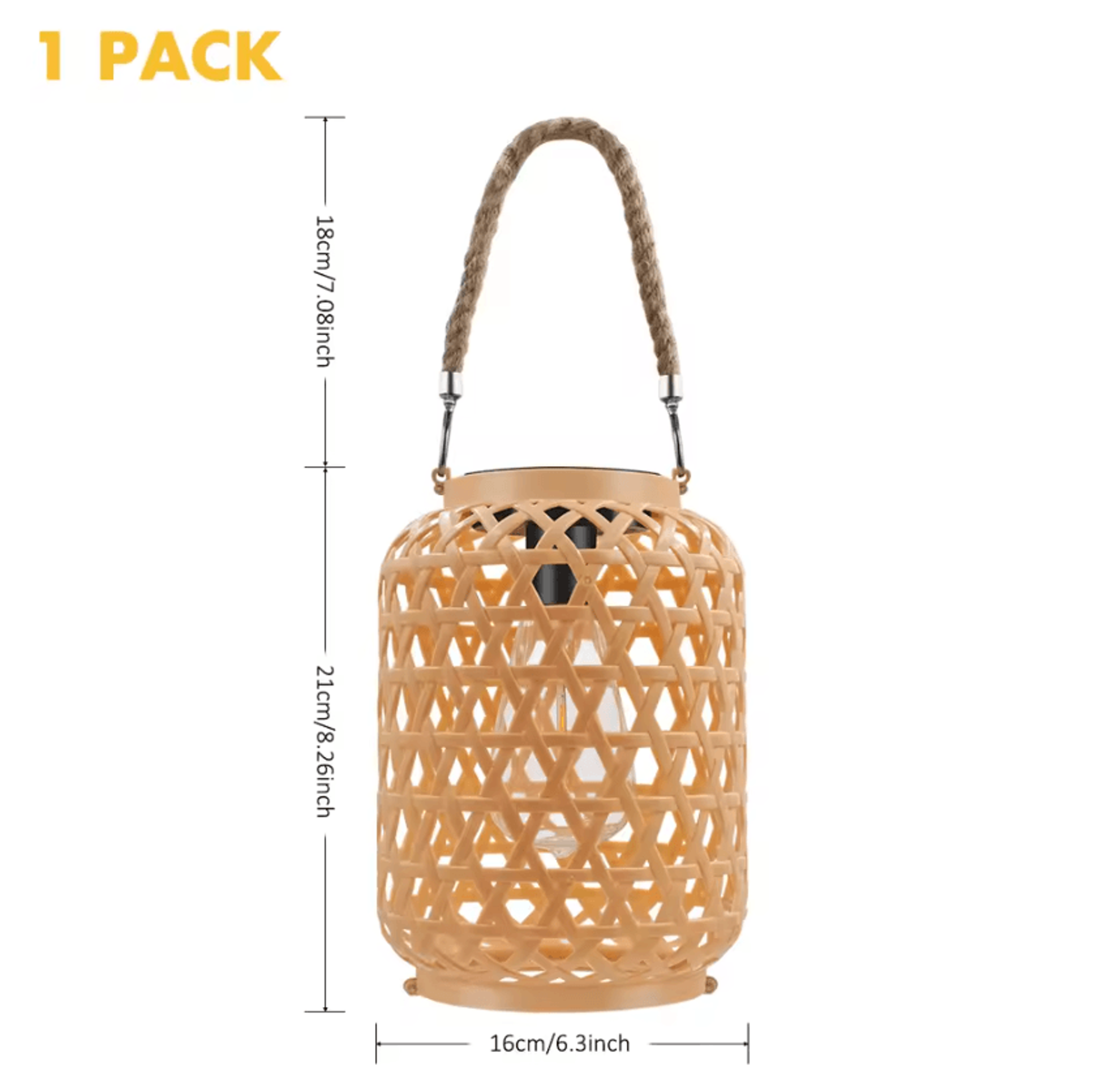 Rattan Solar Lantern  Waterproof Hanging  Tabletop Outdoor Light 4