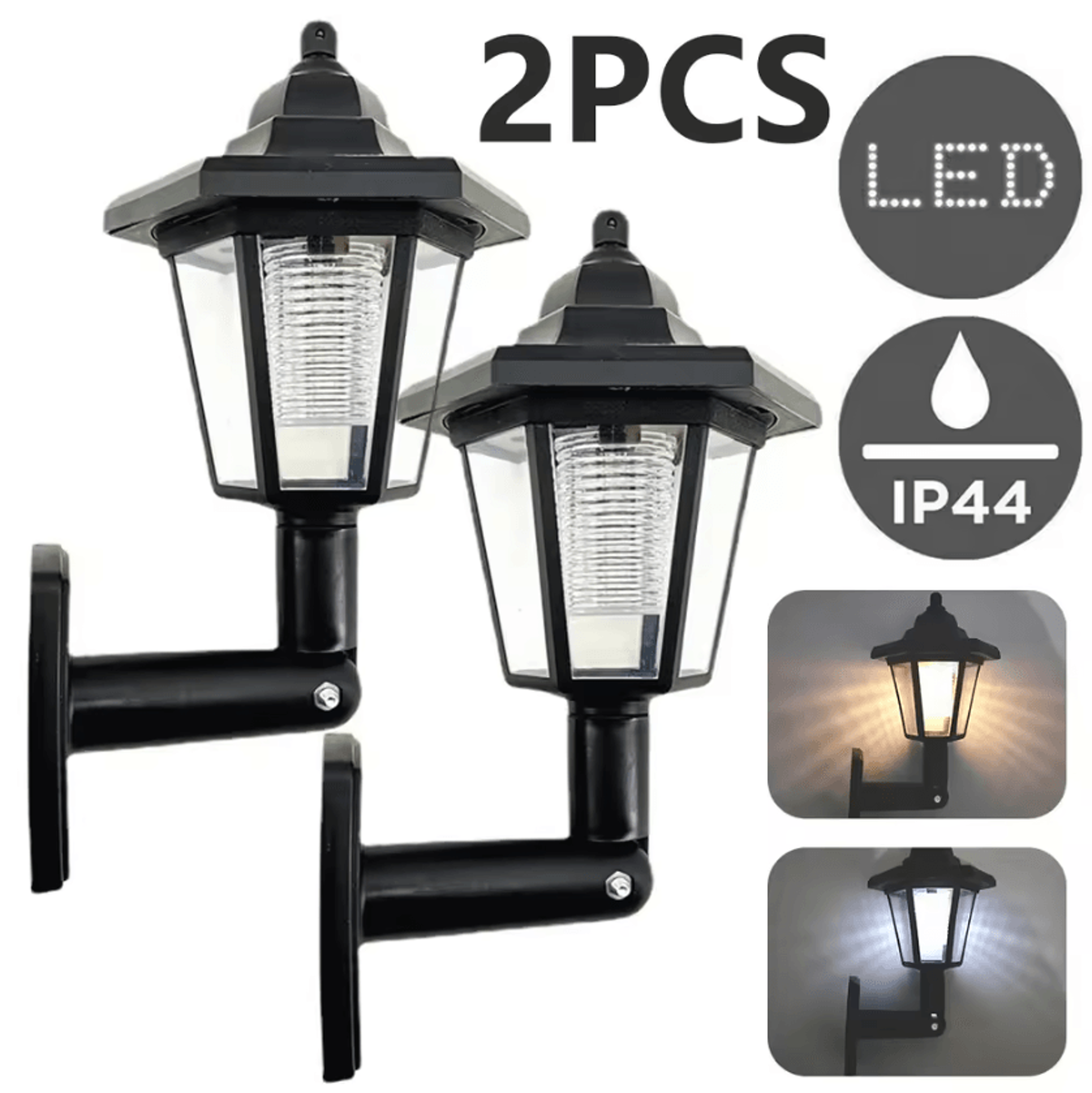 2PC Solar Wall Lights  Outdoor Garden And Balcony Accent Lamps 0