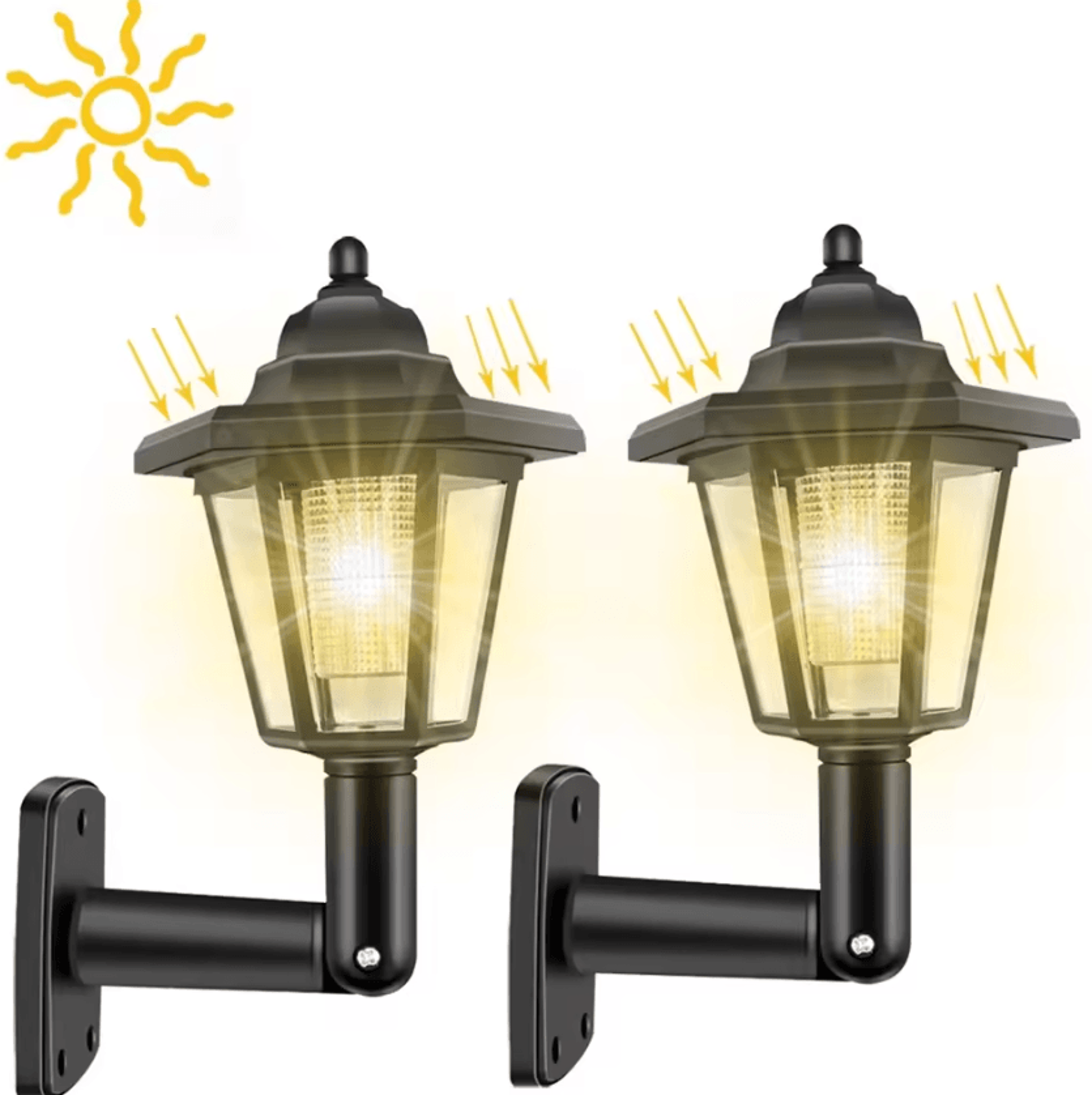 2PC Solar Wall Lights  Outdoor Garden And Balcony Accent Lamps 4