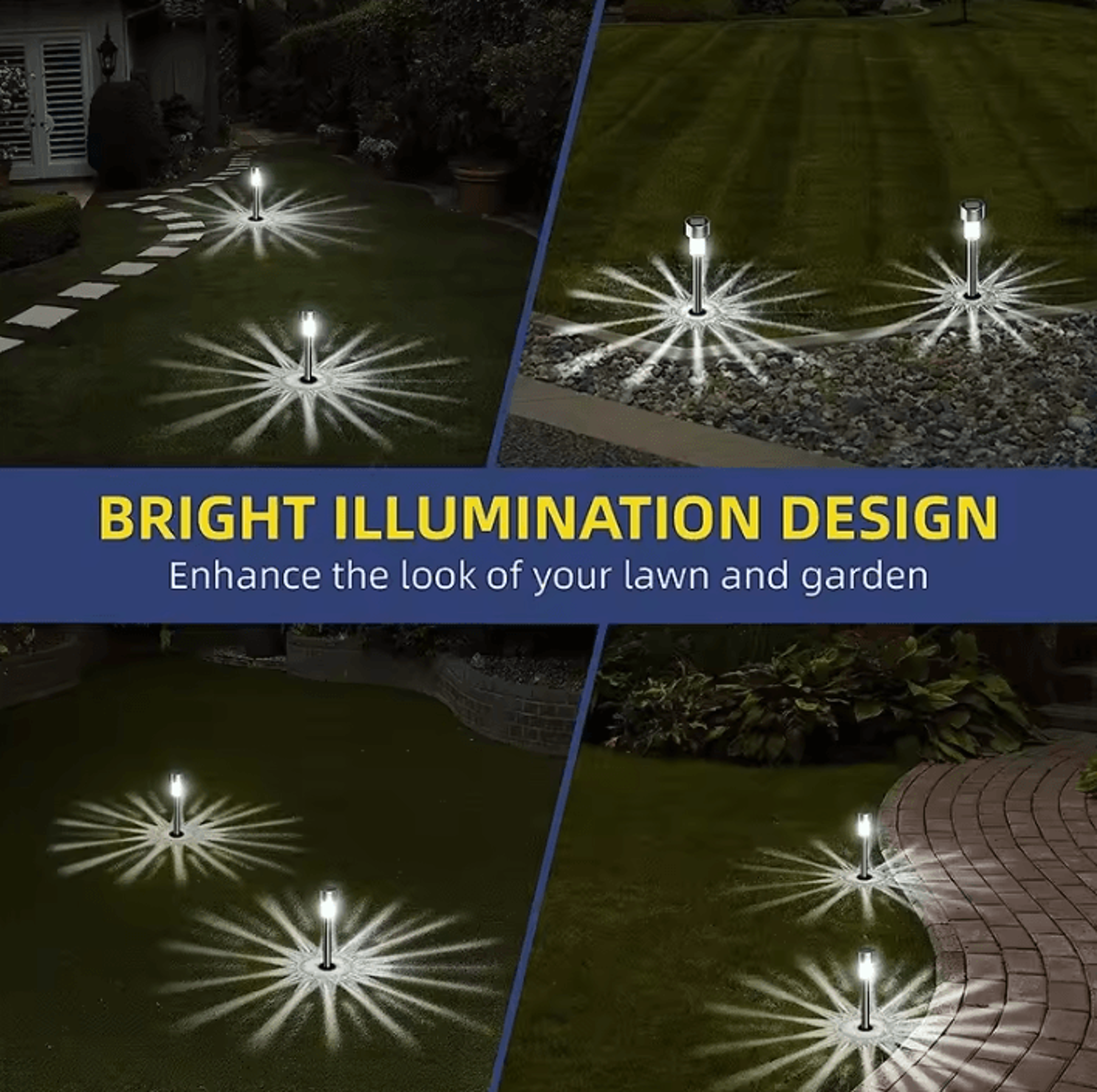10 Pack Solar Garden Lanterns  Waterproof Outdoor Pathway Lights 2