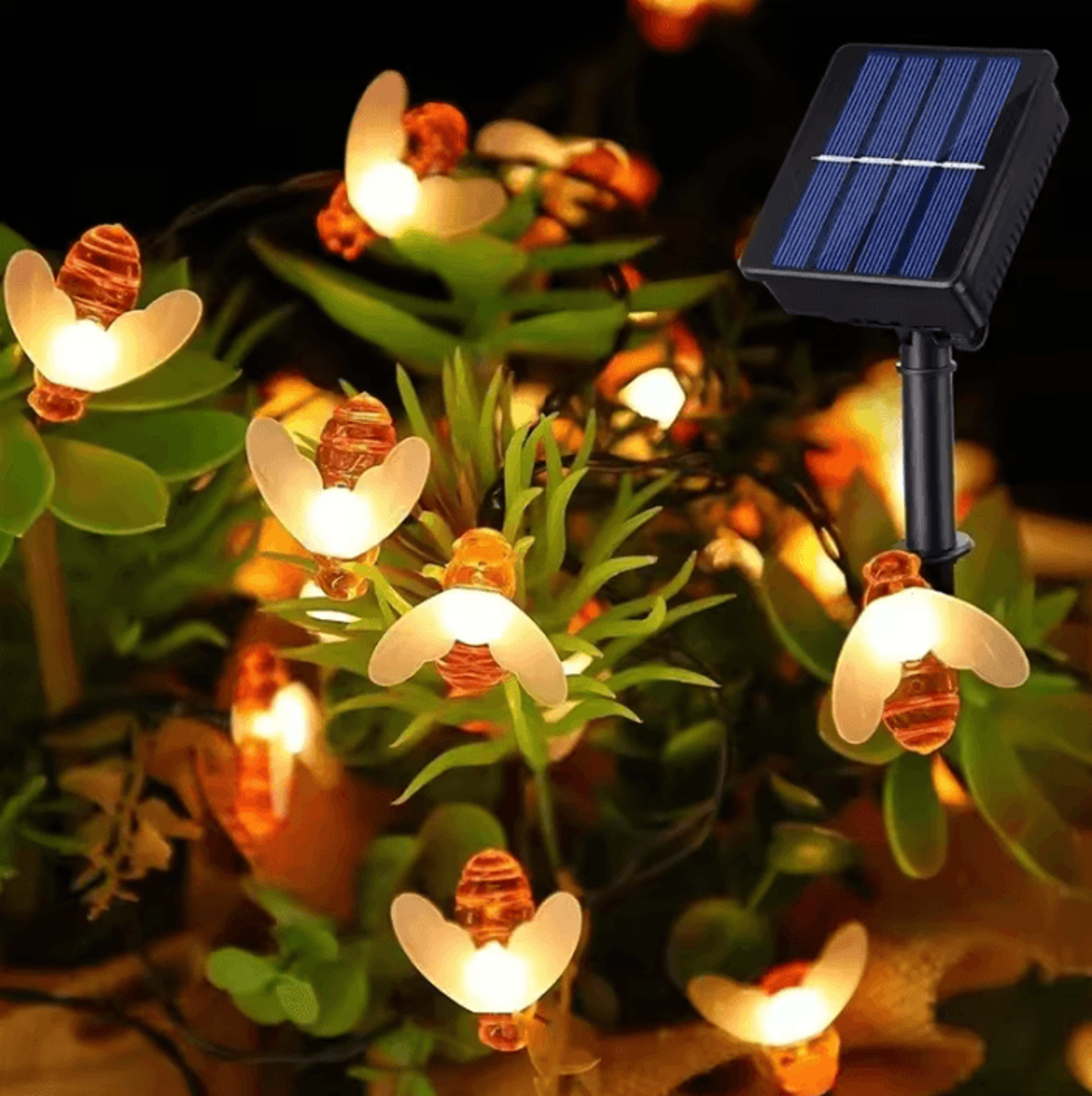 20100 LED Solar Bee String Lights  8 Mode Outdoor Garden Fairy Lights 2