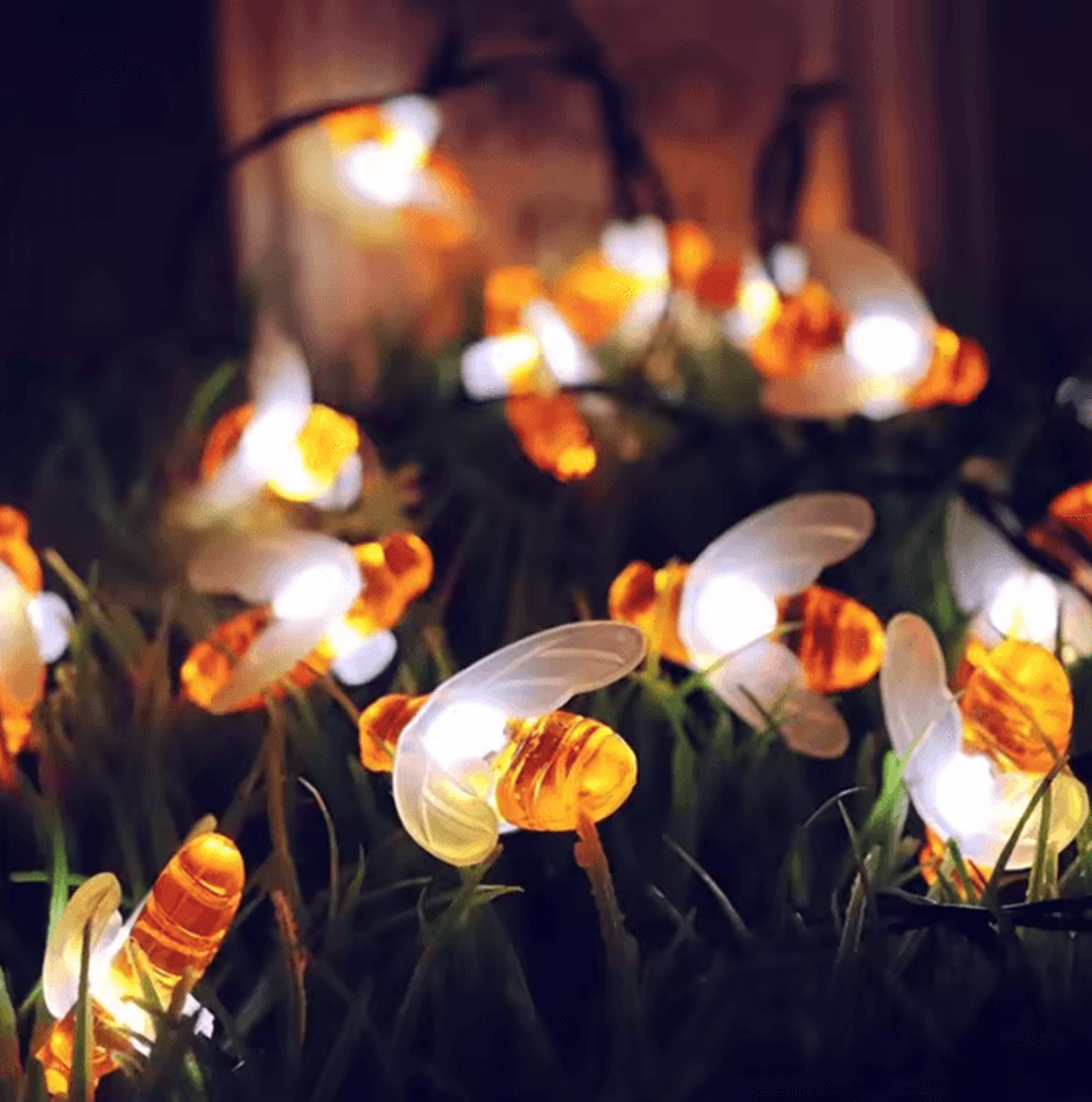 20100 LED Solar Bee String Lights  8 Mode Outdoor Garden Fairy Lights 4