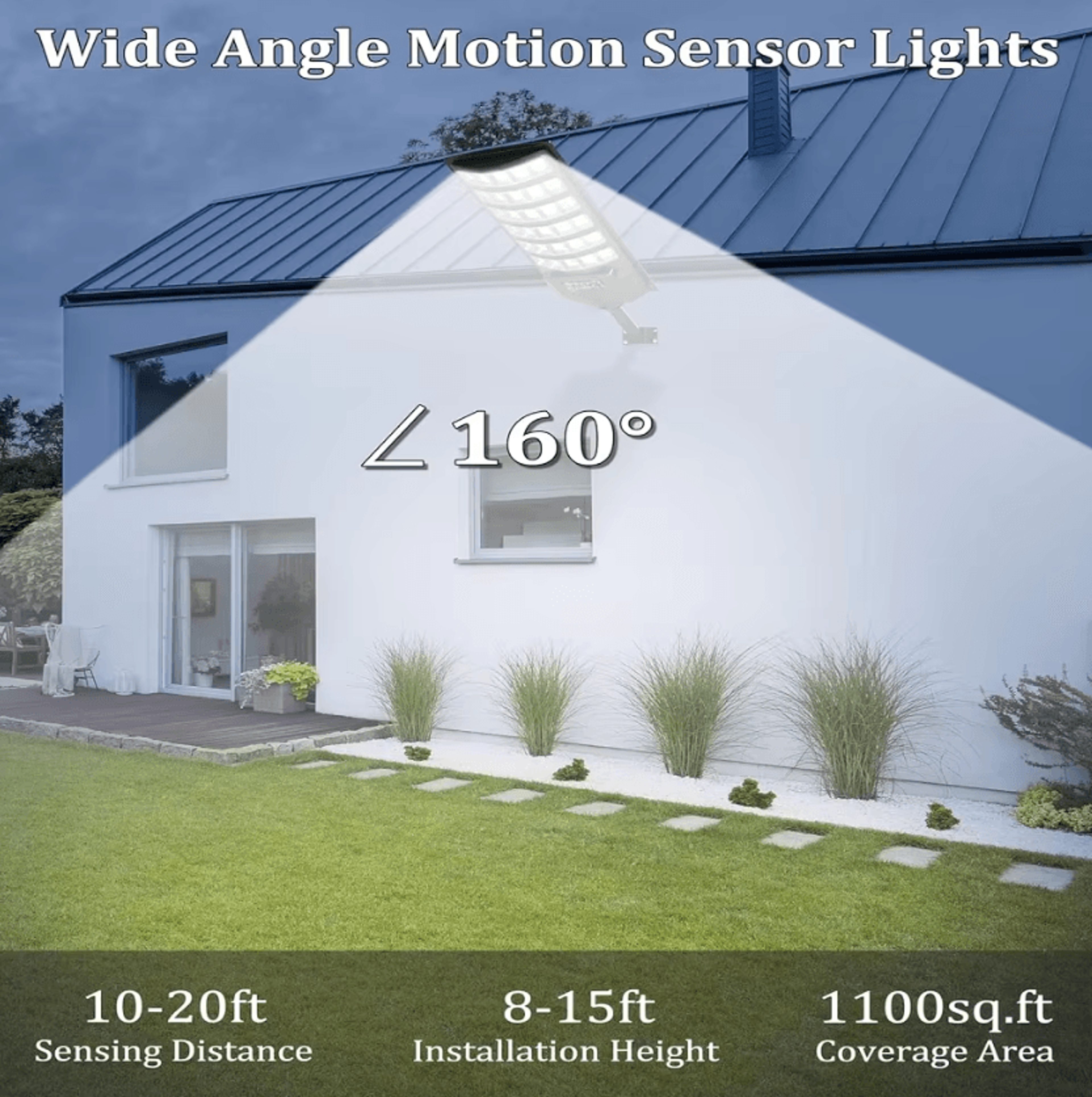 50000LM Solar Street Light  Wide Angle Motion Sensor Security Light 3
