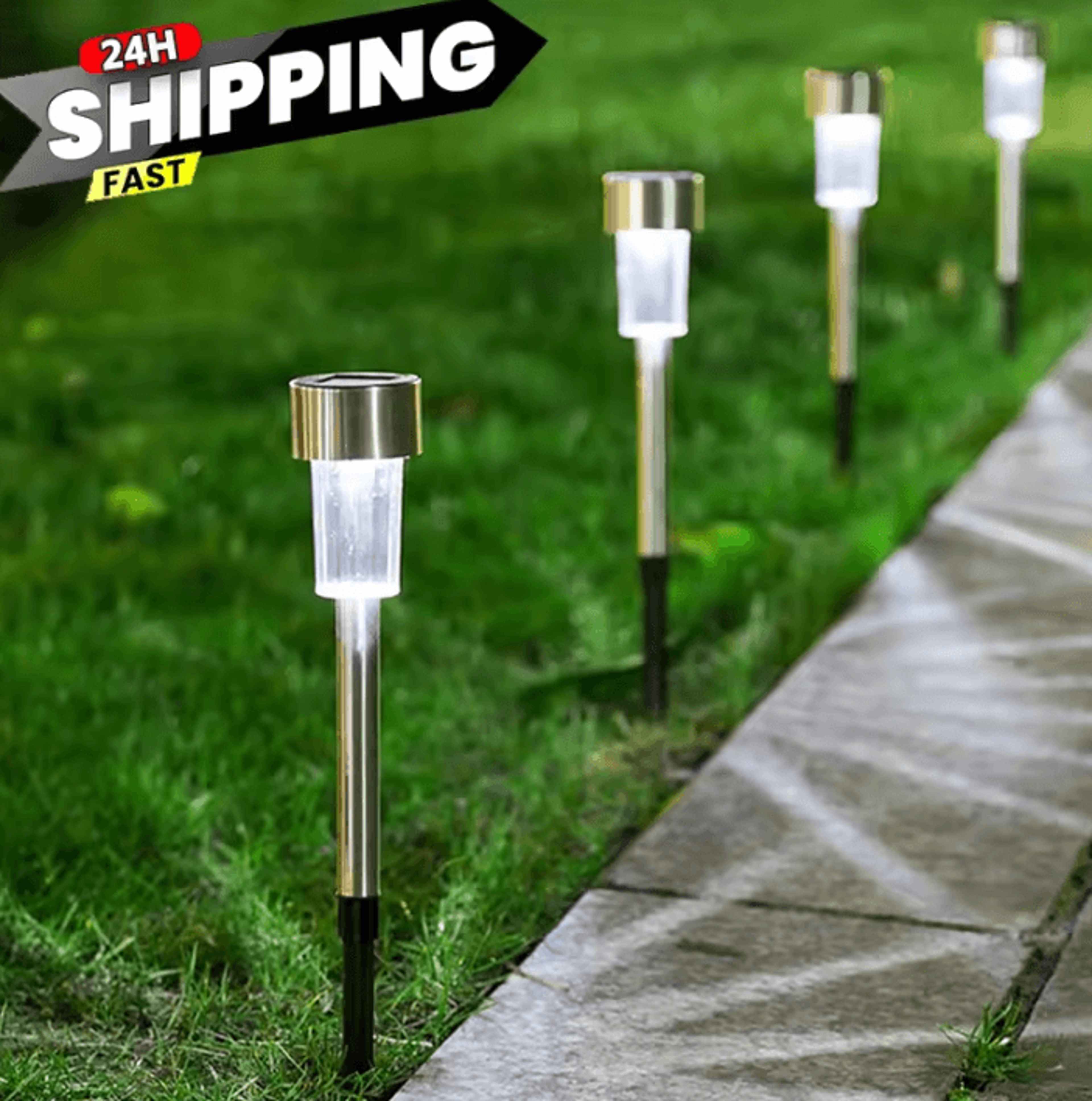 10 Pack Solar Gardens Lanterns  Waterproof Outdoor Pathway Lights 0