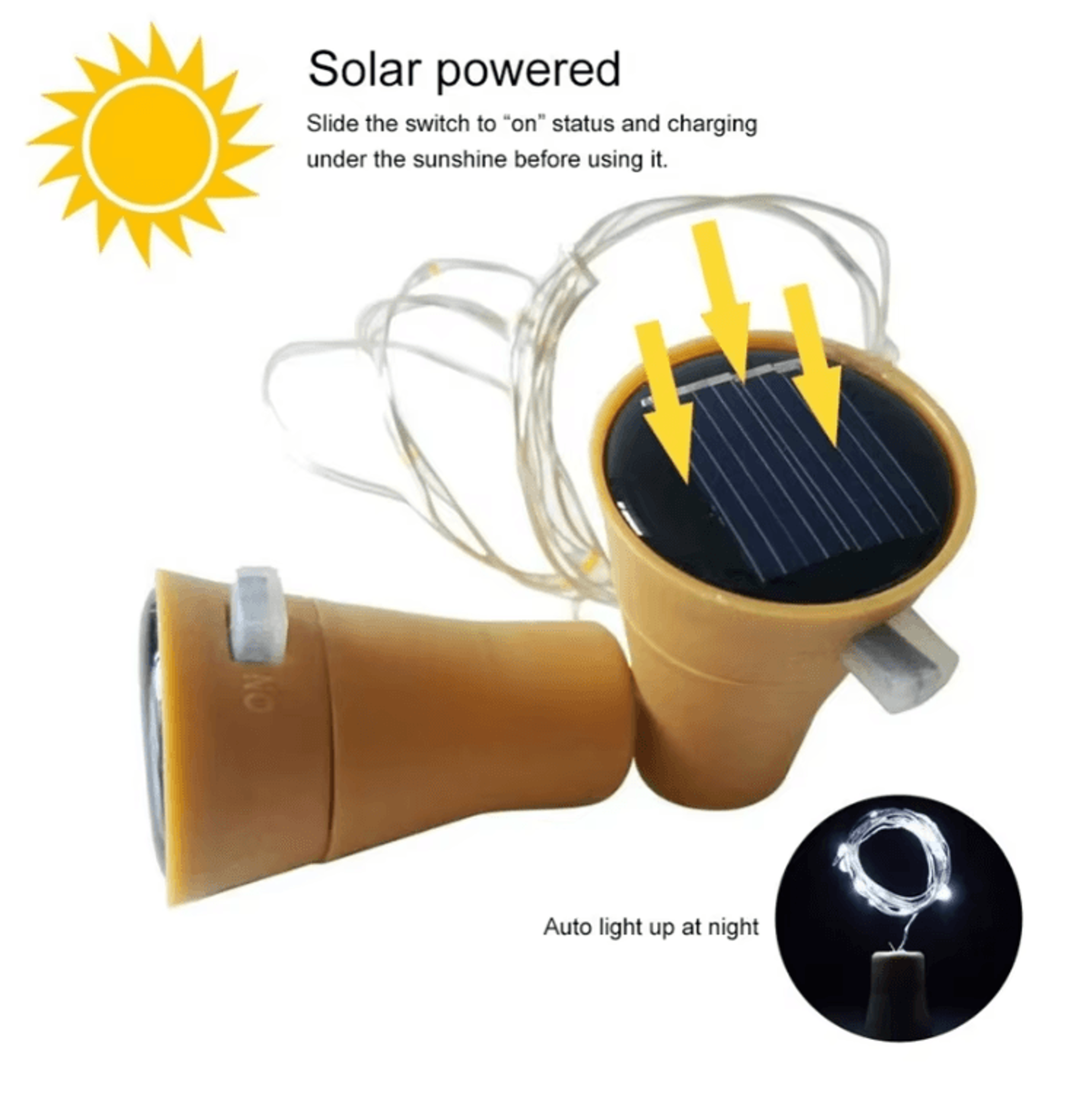 5Pack Solar Wine Bottle Lights  2M 20LED Cork Fairy String Lights 1