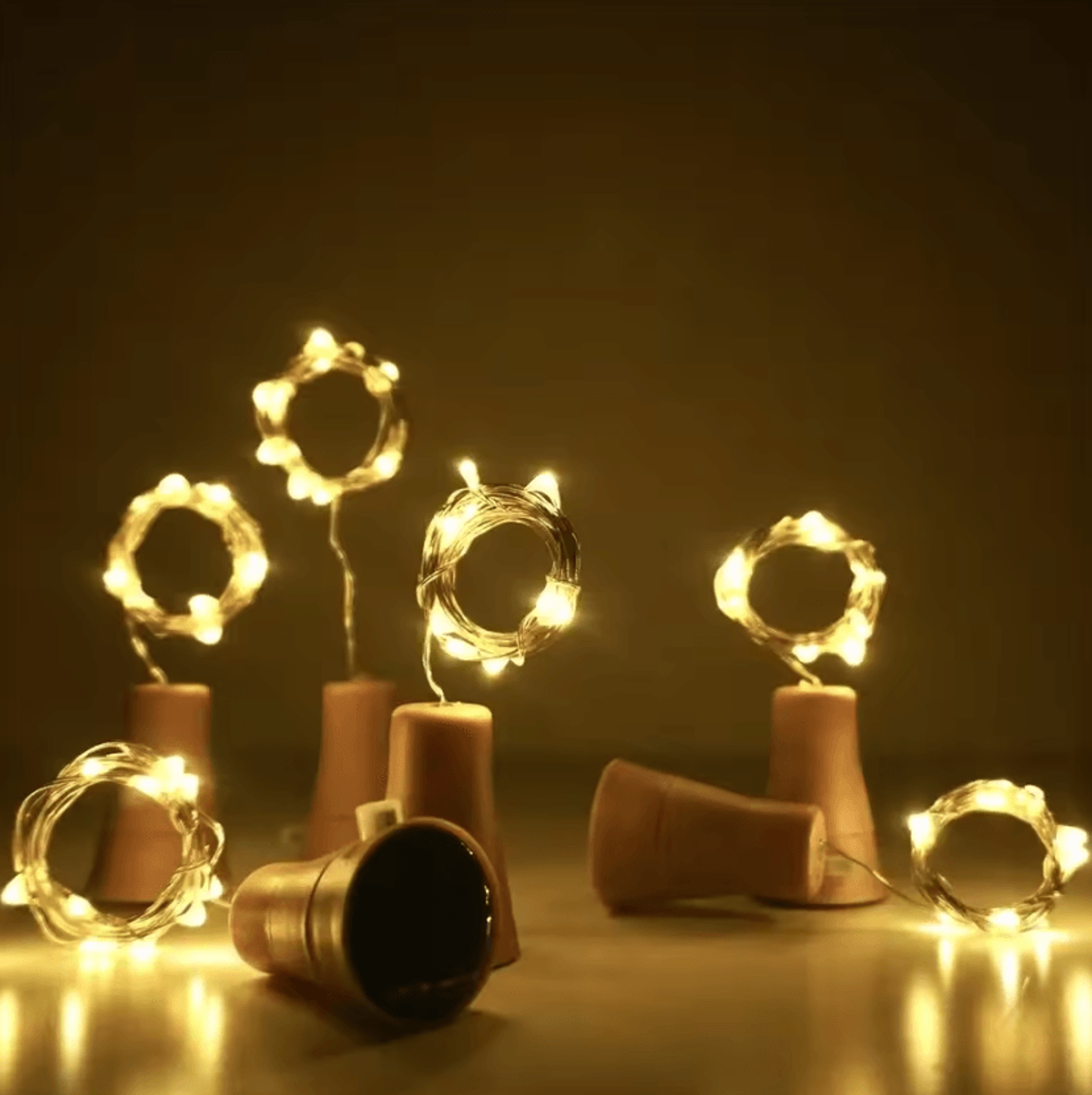 5Pack Solar Wine Bottle Lights  2M 20LED Cork Fairy String Lights 4