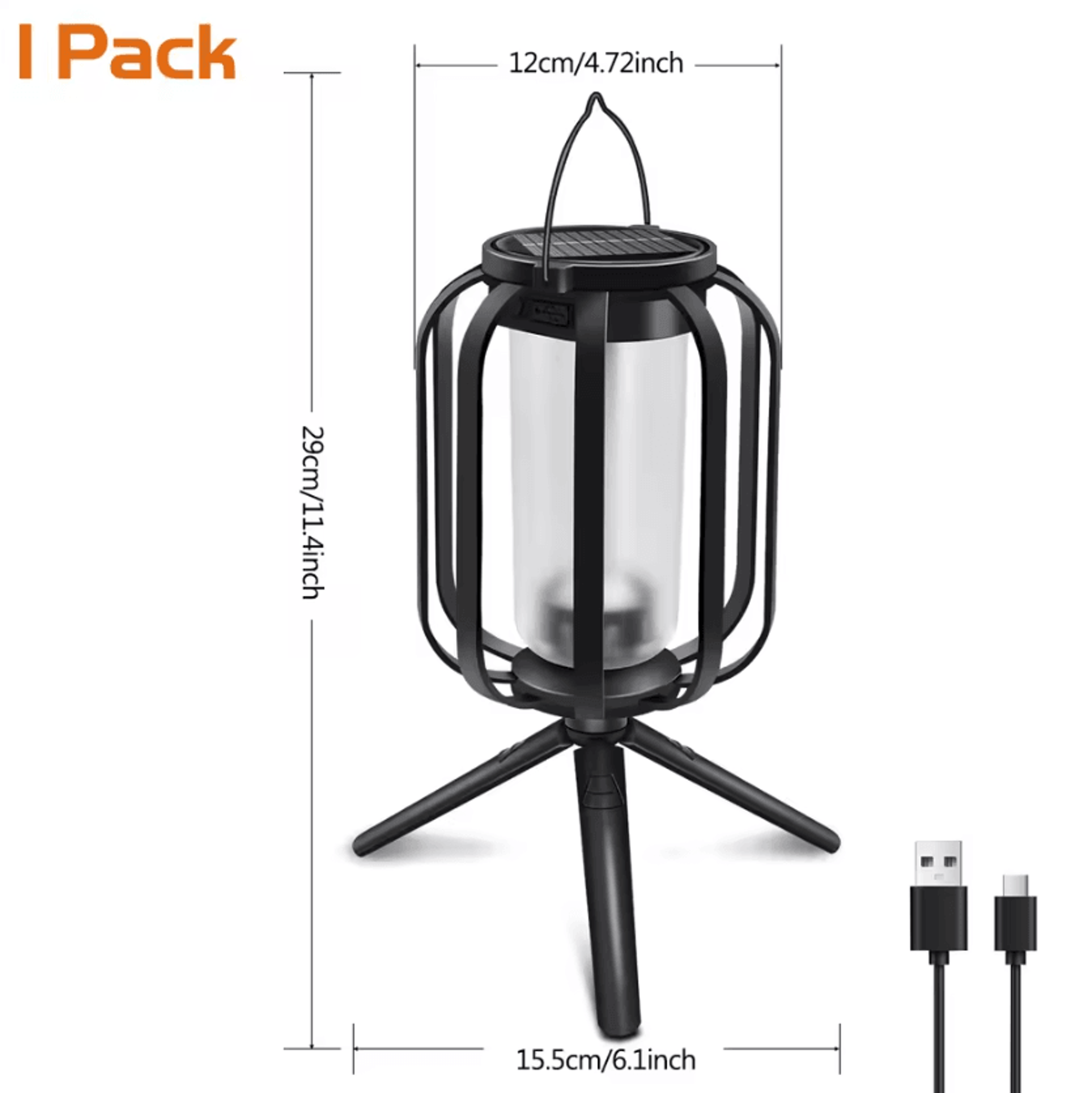 DualCharge Solar Flame Lantern  IP65 Outdoor Hanging Garden Light 3