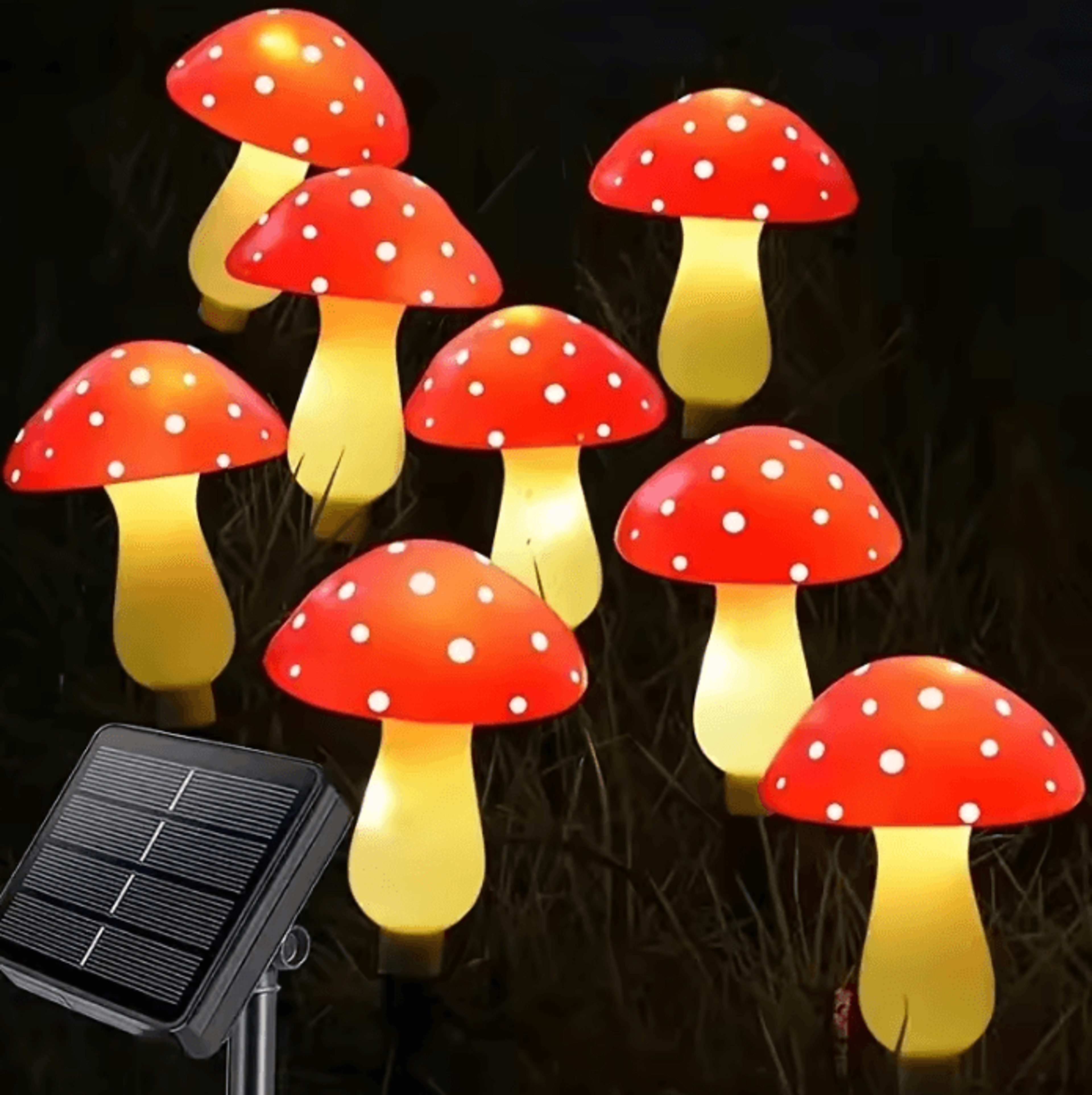 81220 Head Solar Mushroom Lights  Outdoor Garden Fairy Stake Decor 0
