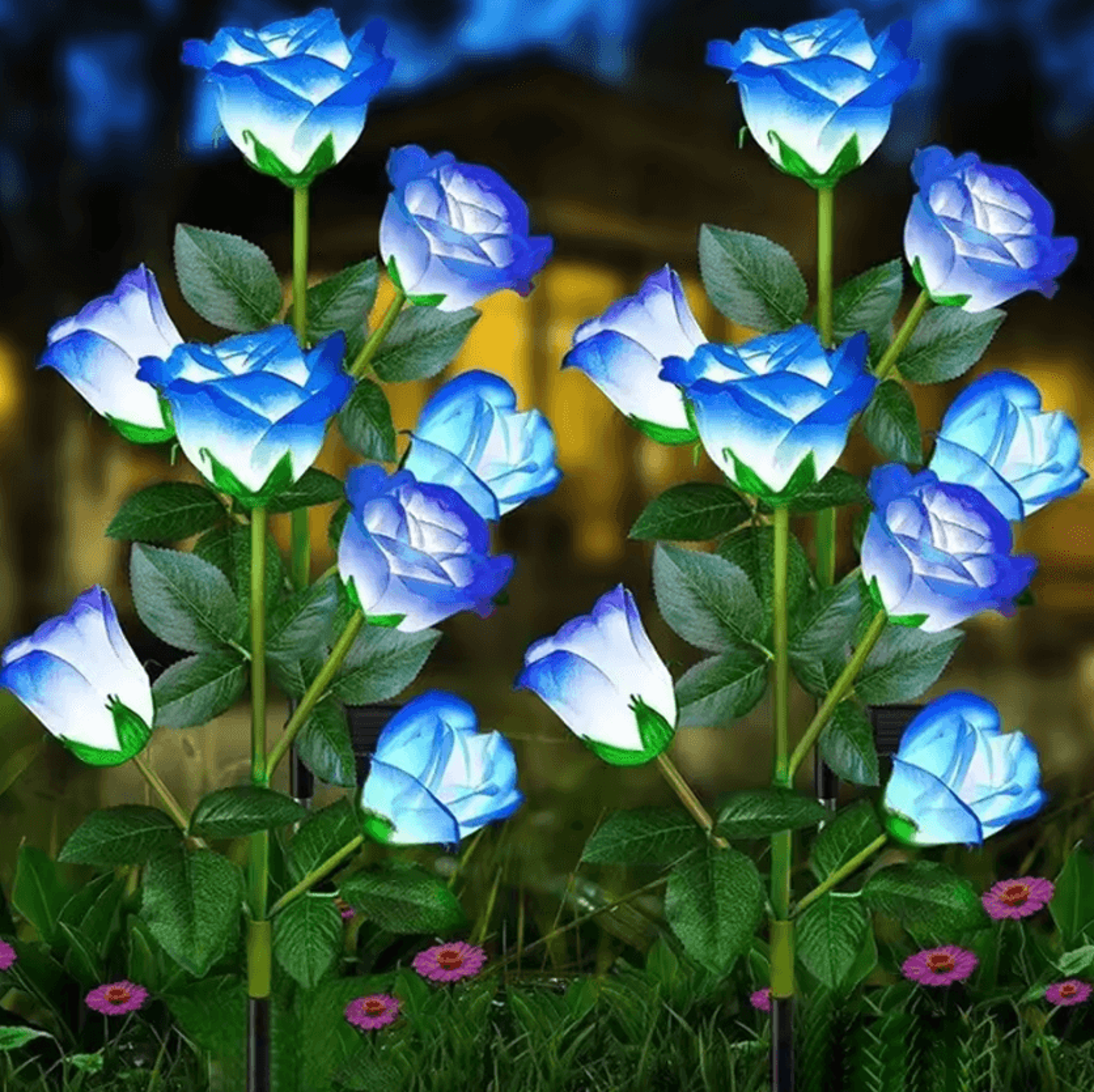 5Head Solar Rose Garden Light  Waterproof LED Flower Stake Lamp 1