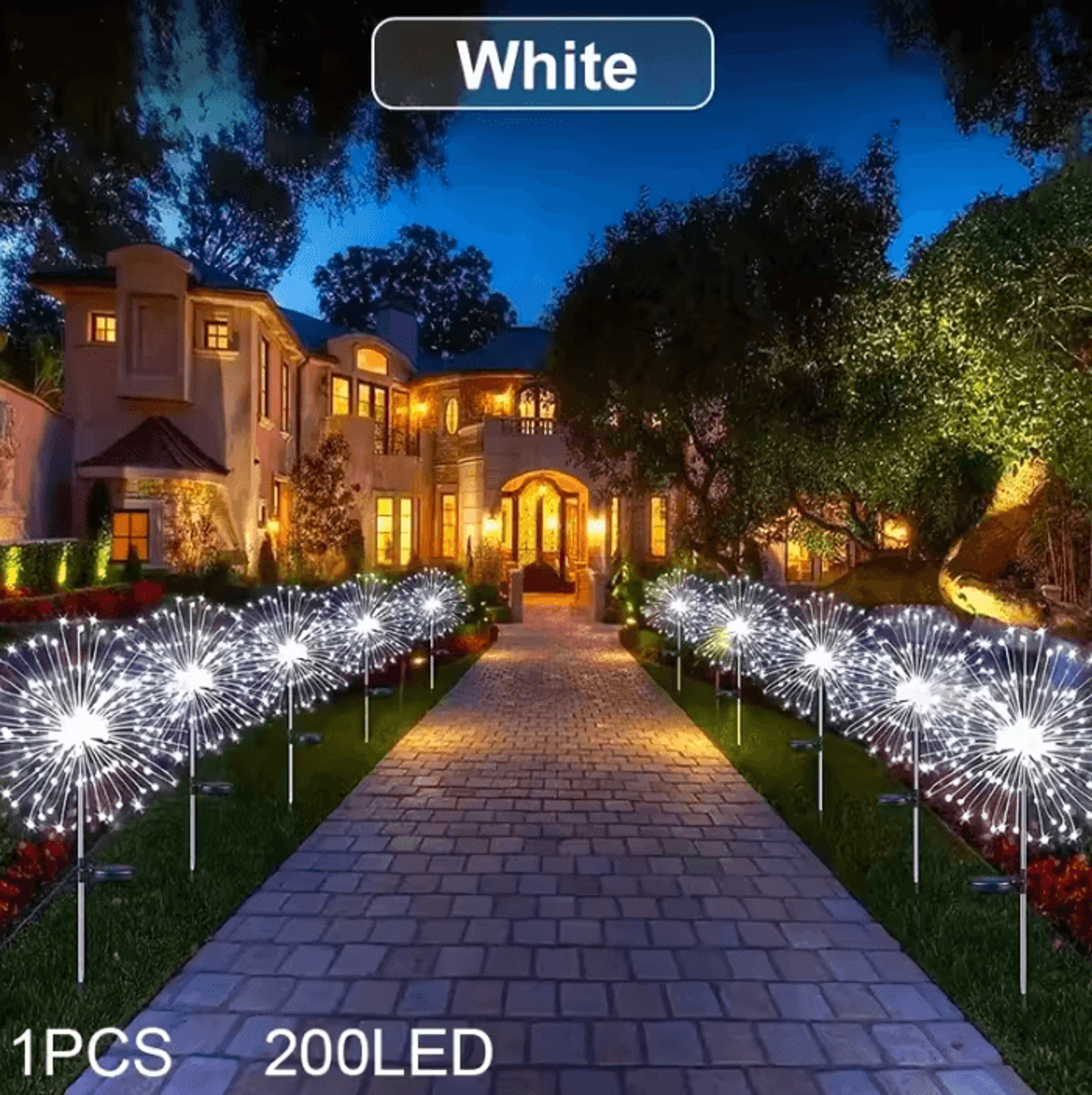 Solar Firework Dandelion Lights  Waterproof Outdoor Garden Stake 0