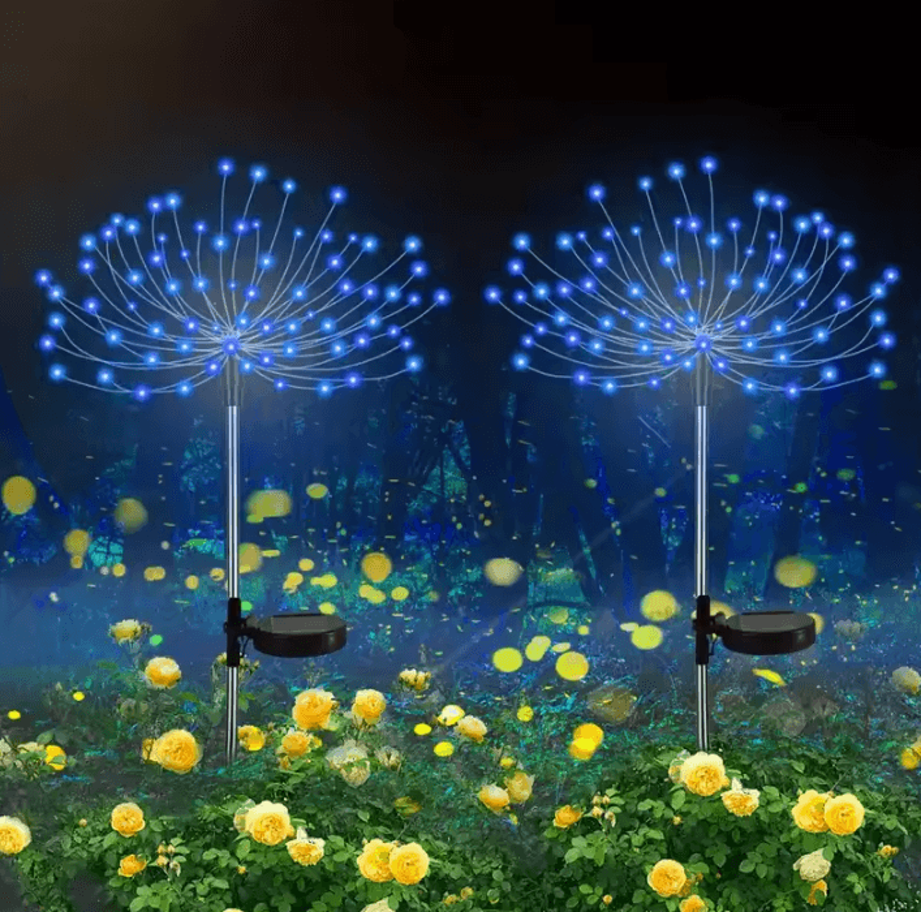 Solar Firework Dandelion Lights  Waterproof Outdoor Garden Stake 7