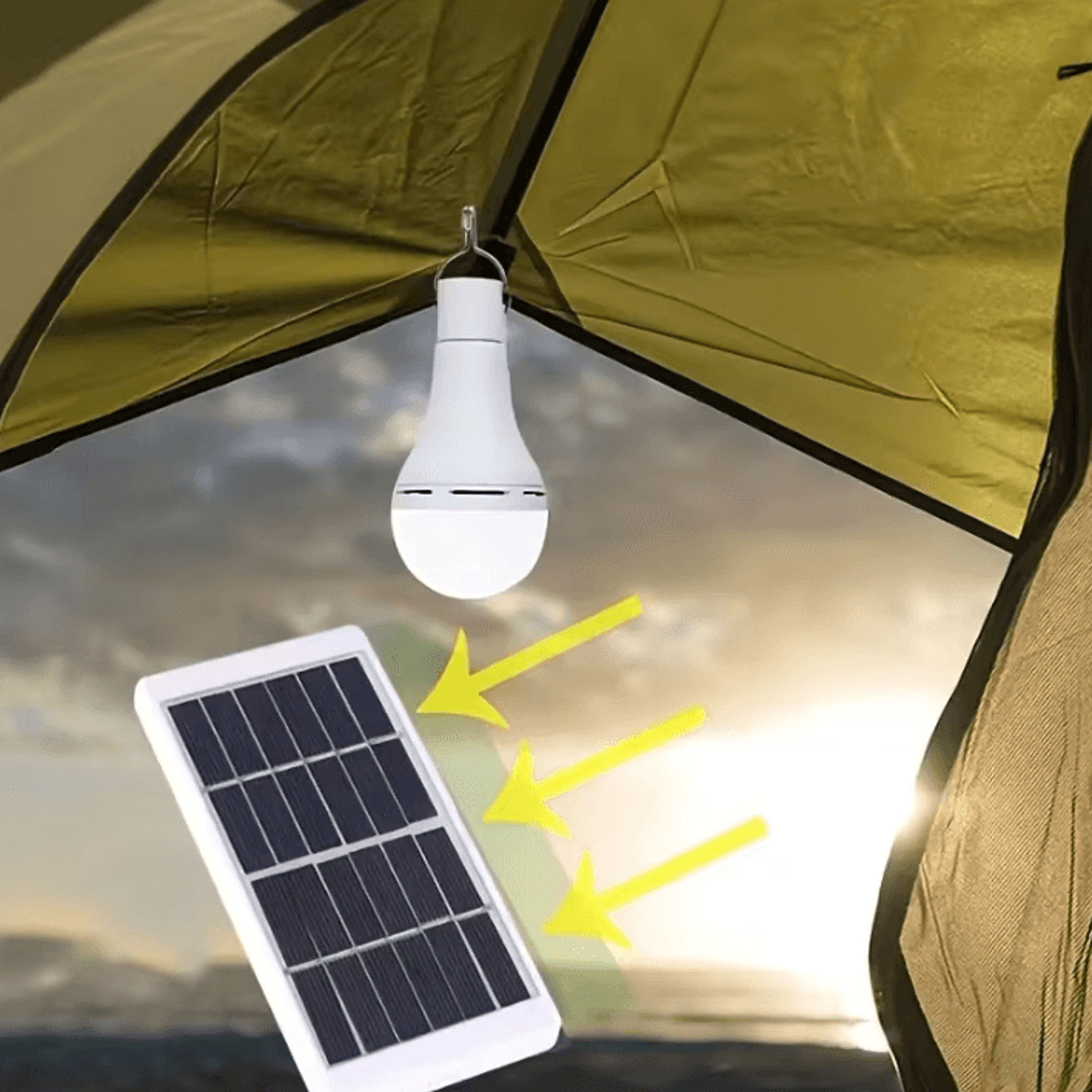 12W Solar Hanging Light  USB Rechargeable Emergency LED Lamp 2